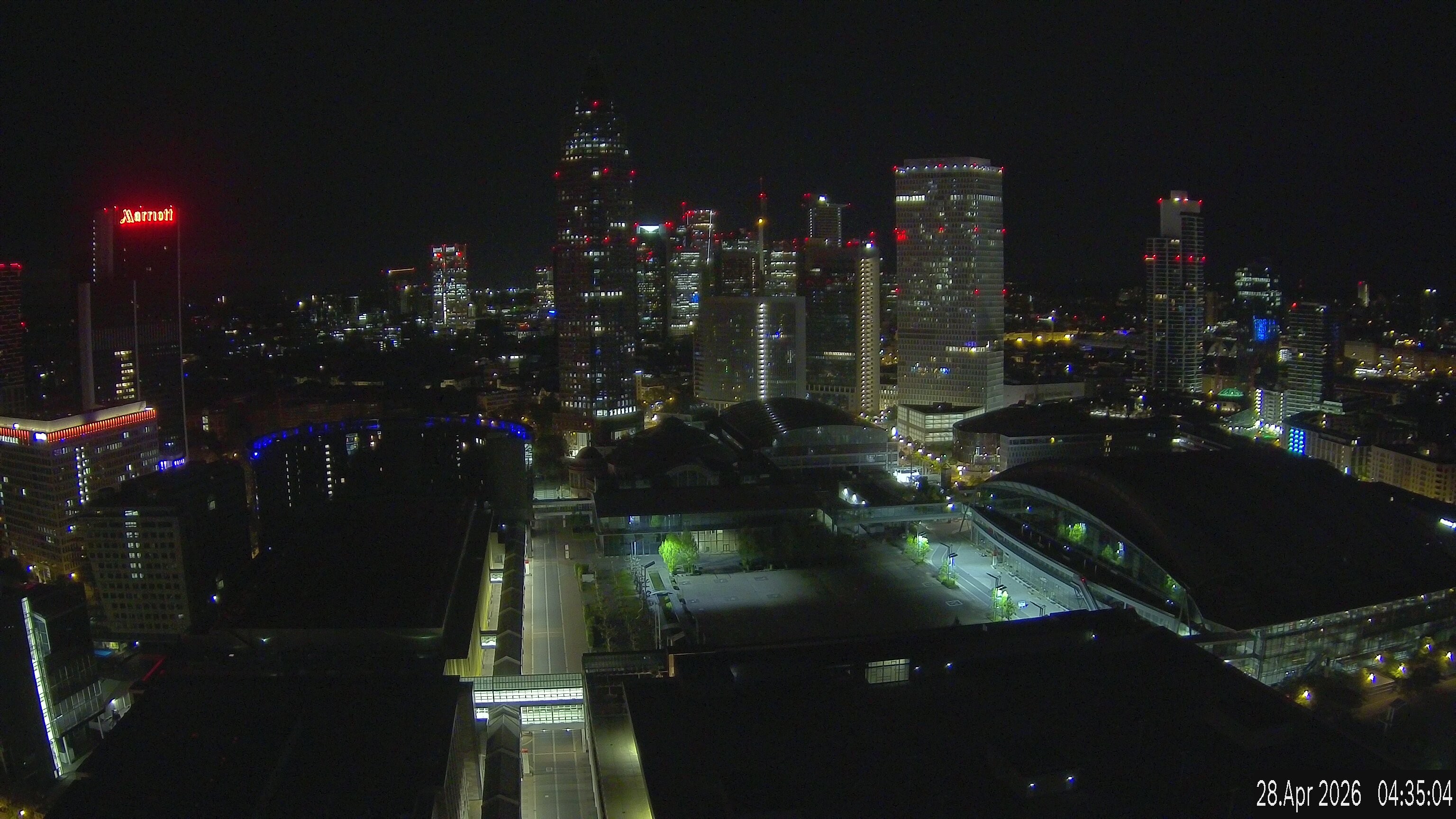 Archiv Foto Webcam Blick von Frankfurter Messe auf die Skyline
