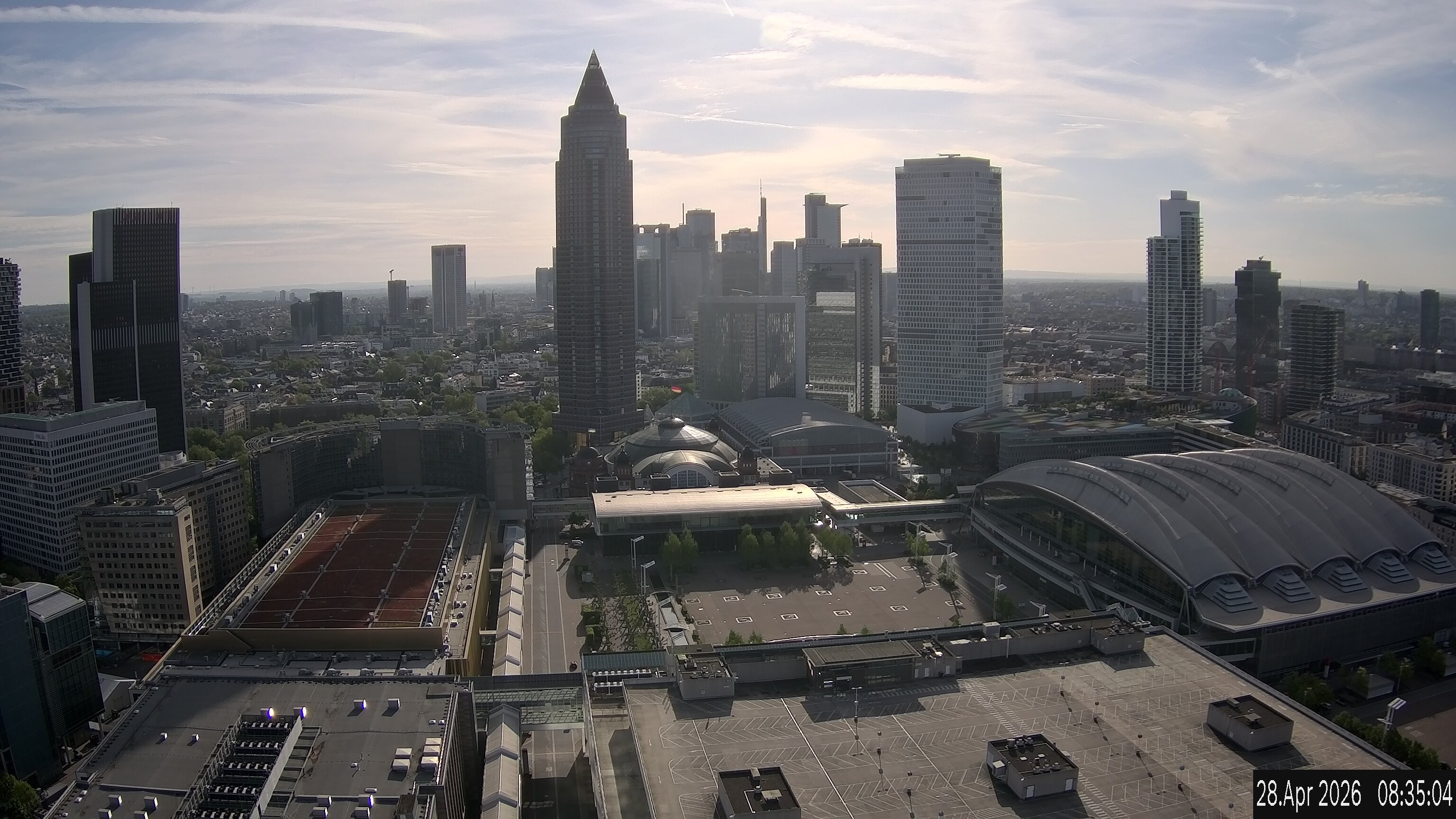 Archiv Foto Webcam Blick von Frankfurter Messe auf die Skyline