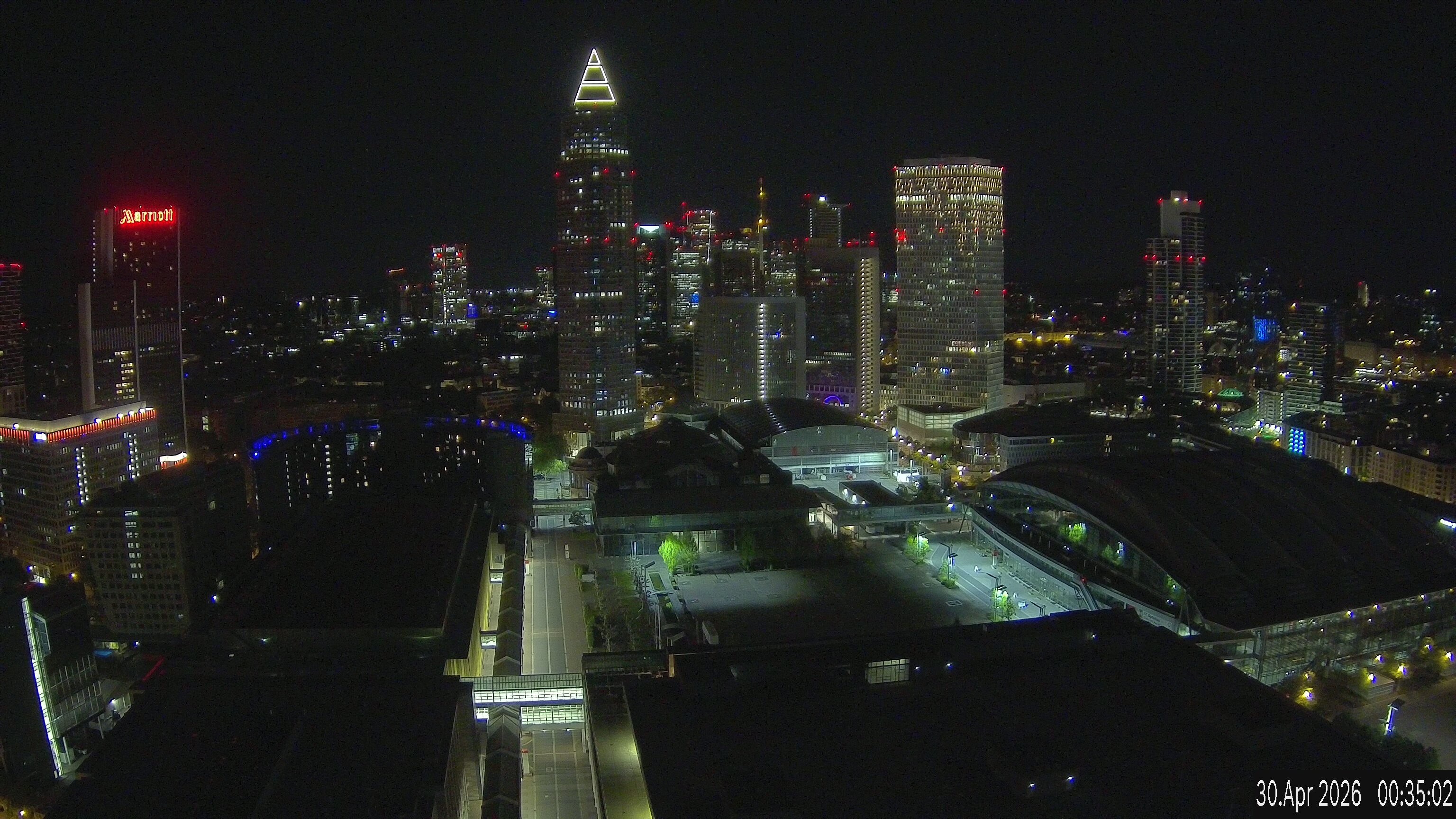 Archiv Foto Webcam Blick von Frankfurter Messe auf die Skyline