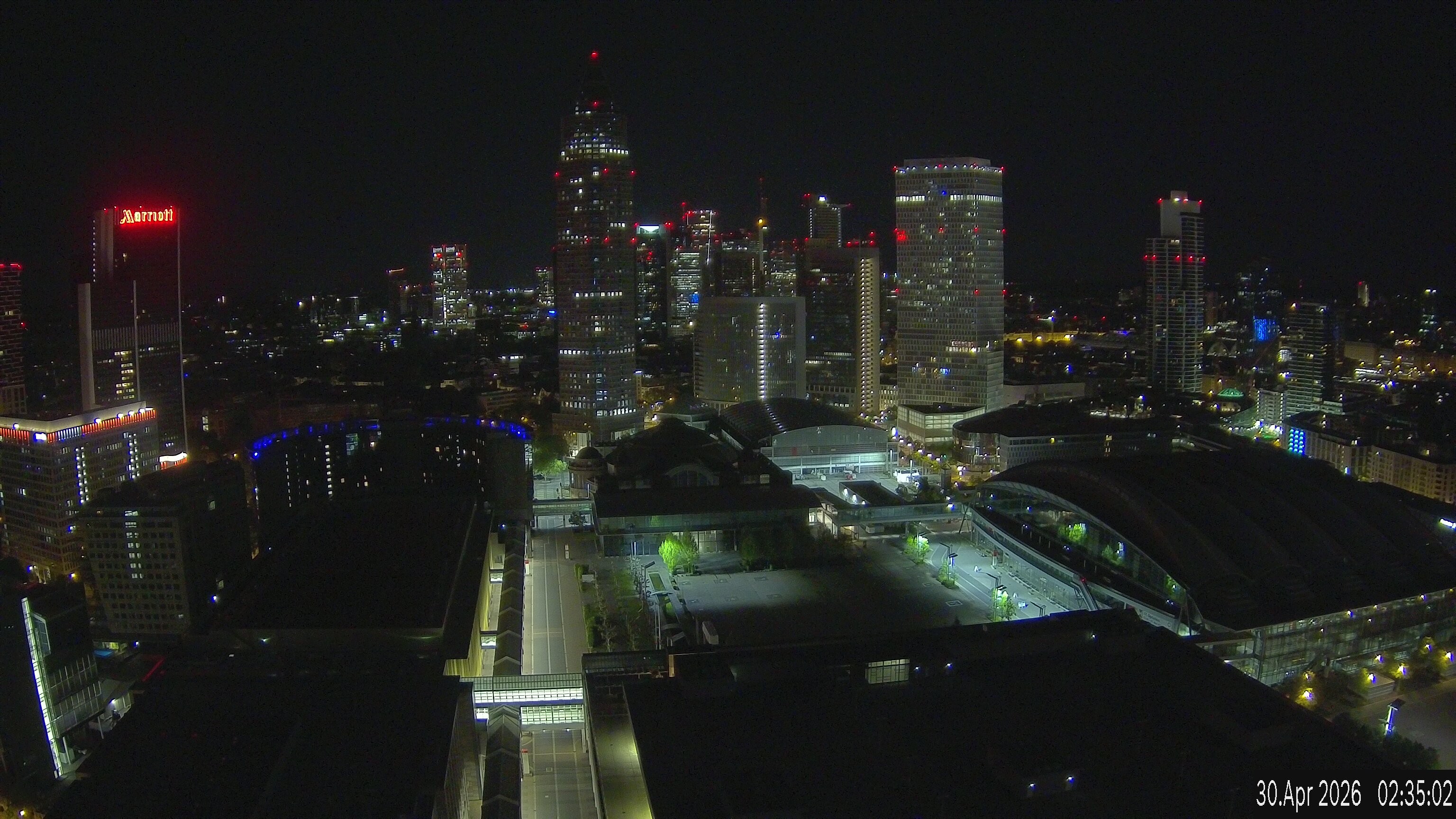 Archiv Foto Webcam Blick von Frankfurter Messe auf die Skyline