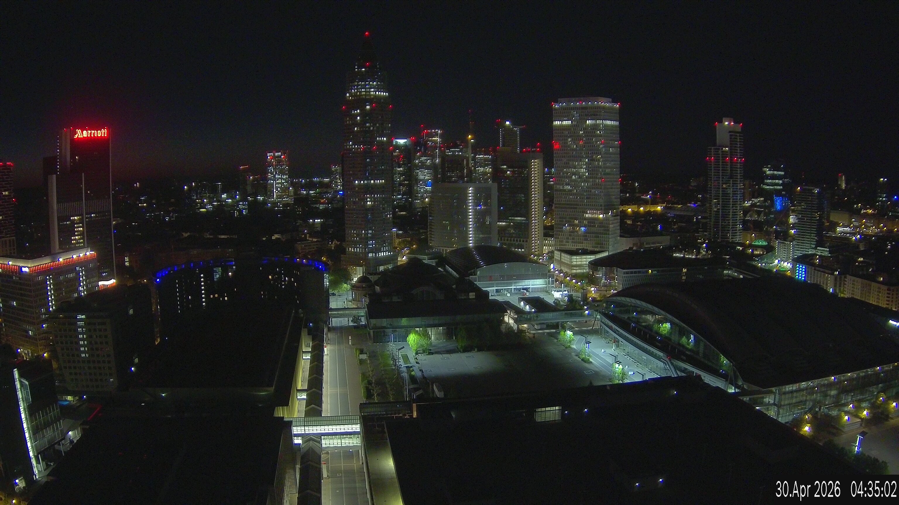 Archiv Foto Webcam Blick von Frankfurter Messe auf die Skyline