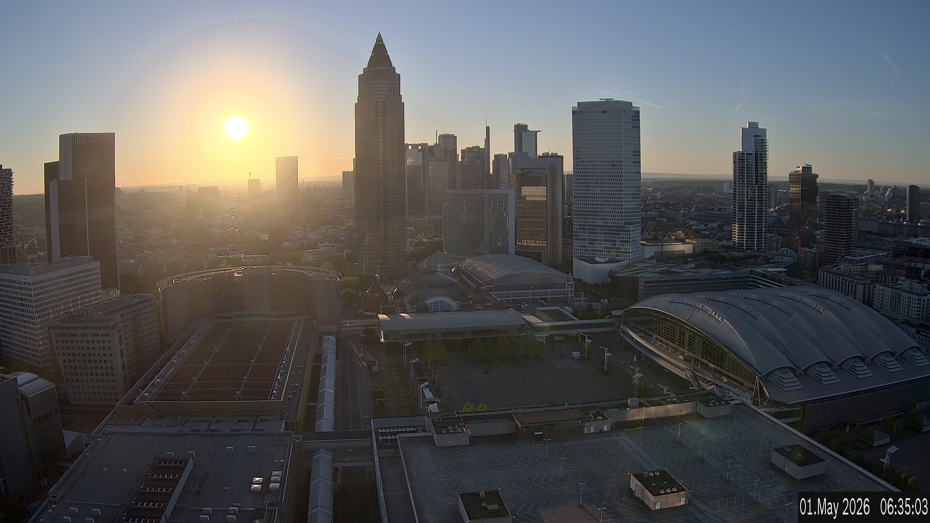 Archiv Foto Webcam Blick von Frankfurter Messe auf die Skyline