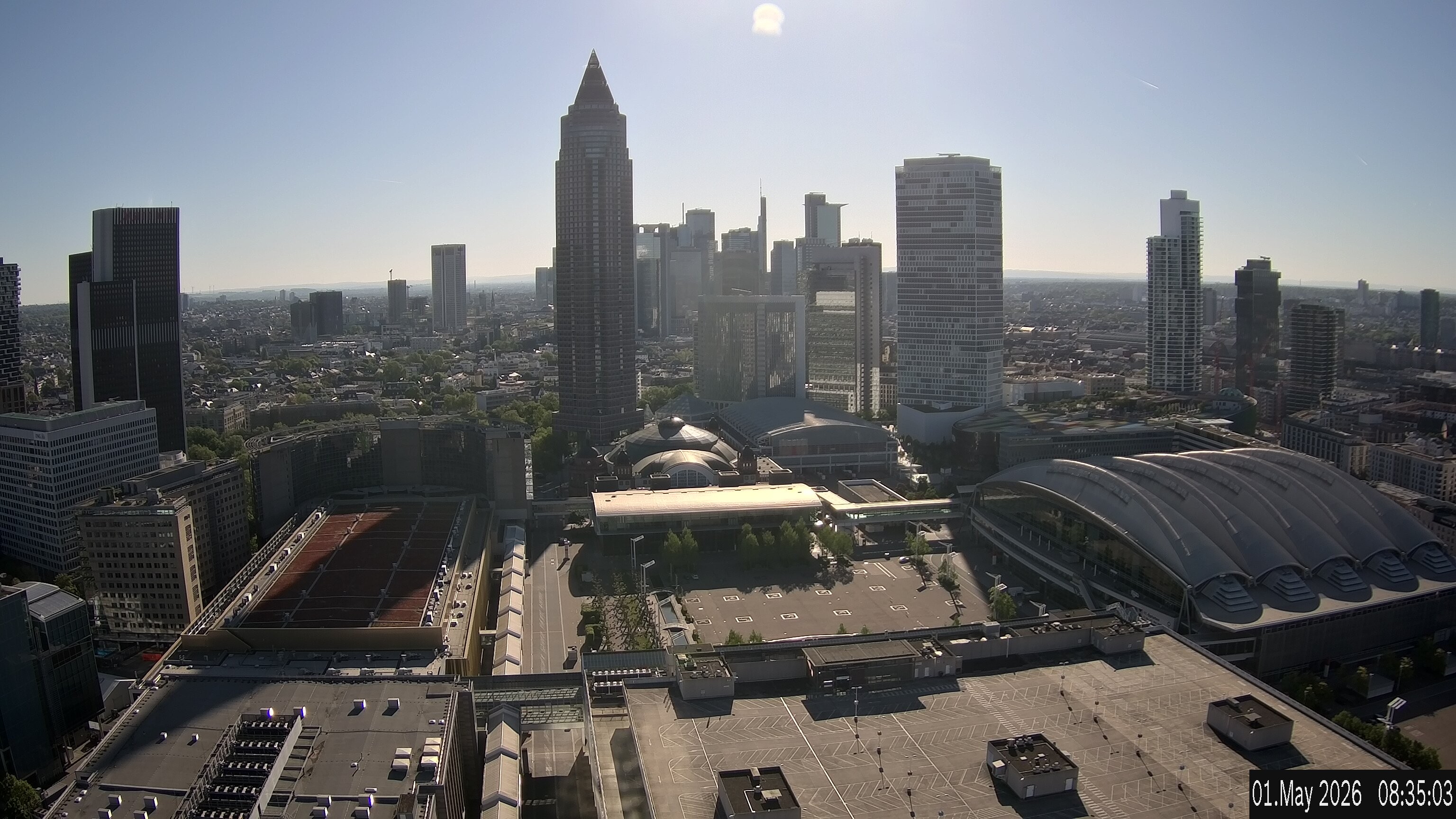 Archiv Foto Webcam Blick von Frankfurter Messe auf die Skyline