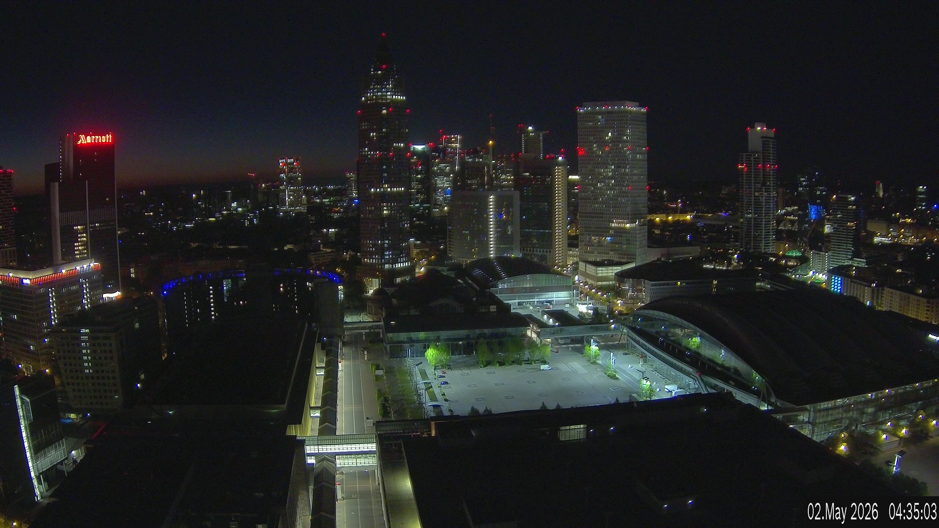 Archiv Foto Webcam Blick von Frankfurter Messe auf die Skyline