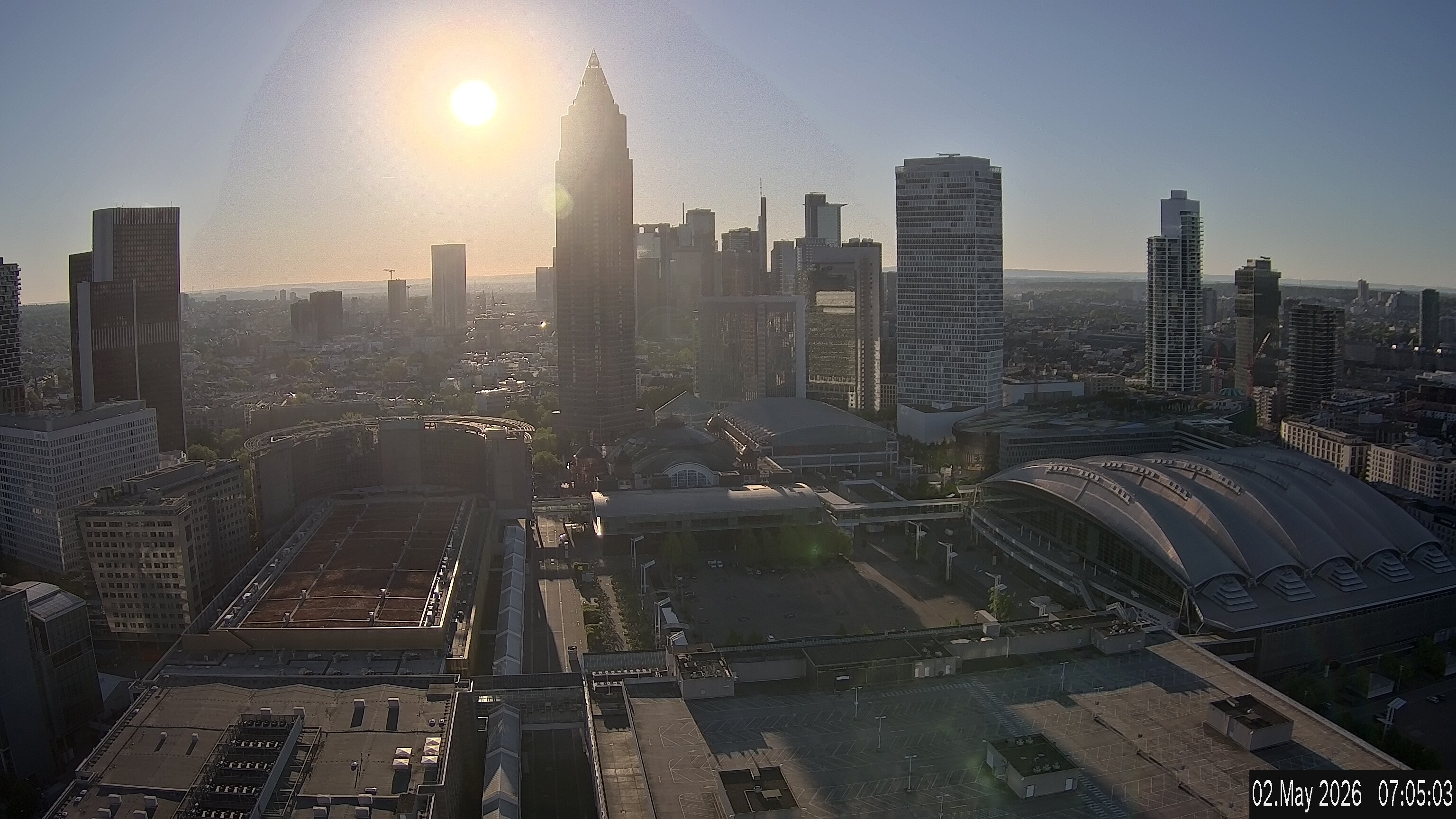 Archived image Webcam Frankfurt: View at the Skyline