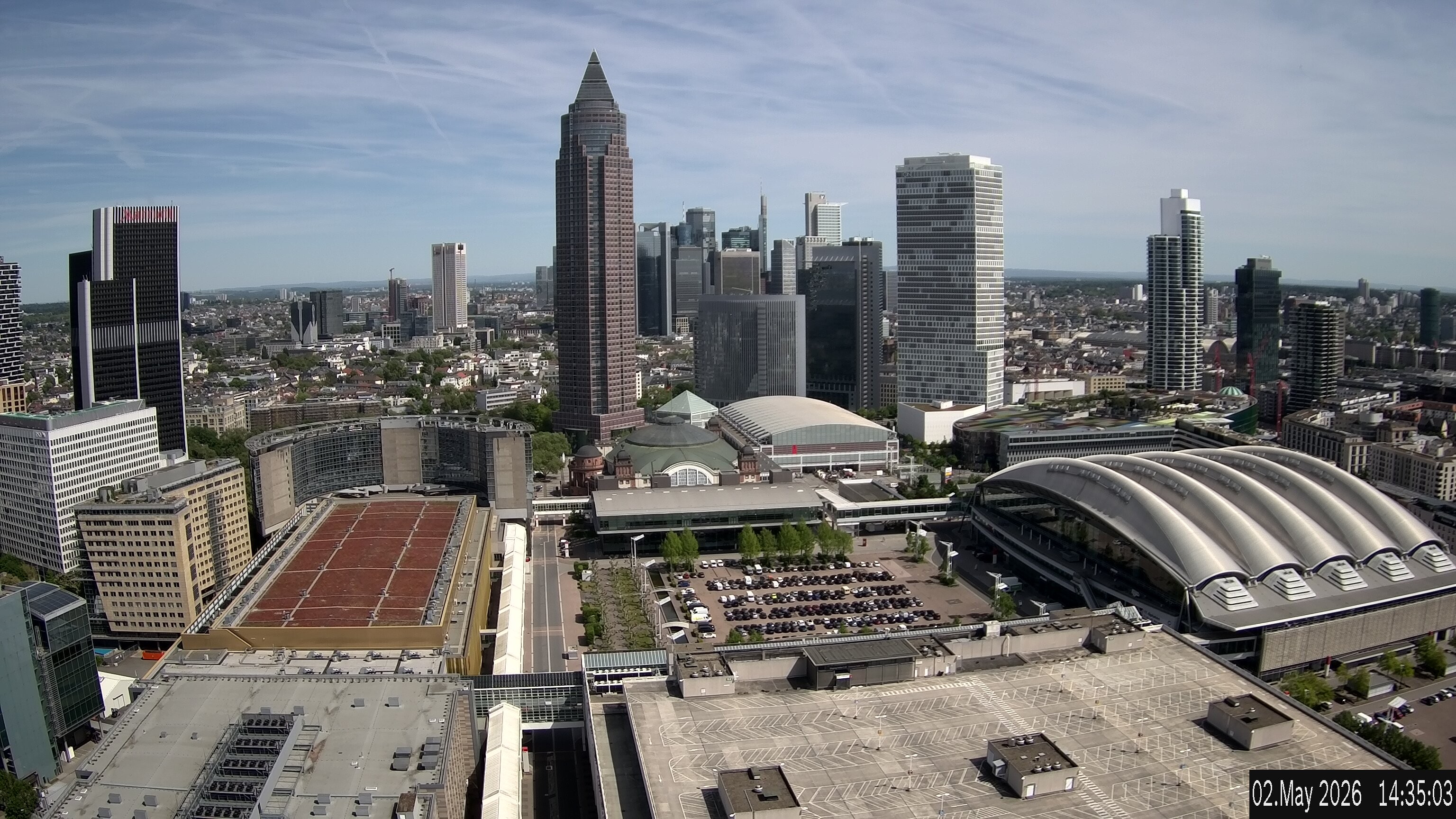 Archived image Webcam Frankfurt: View at the Skyline