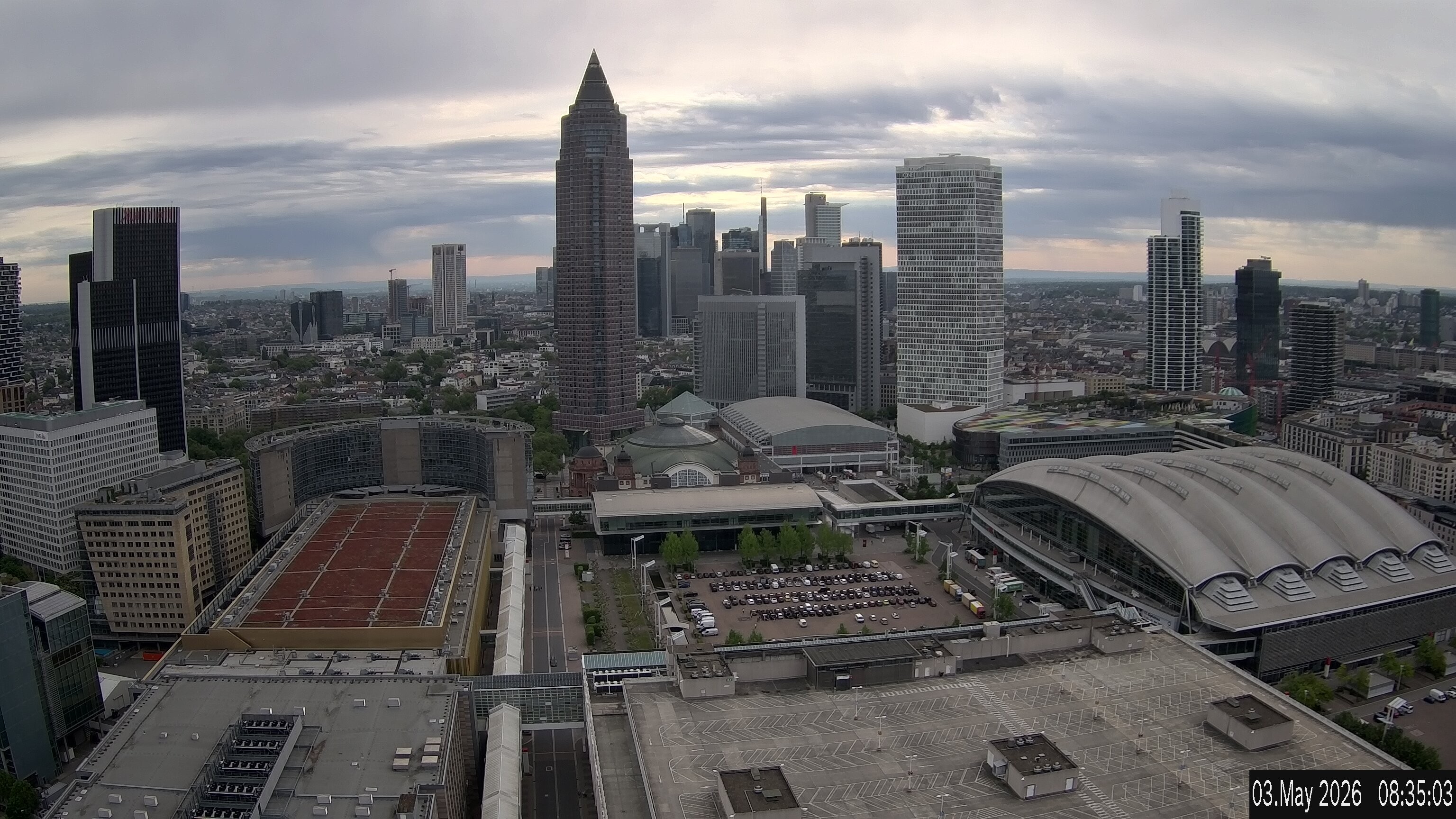 Archiv Foto Webcam Blick von Frankfurter Messe auf die Skyline
