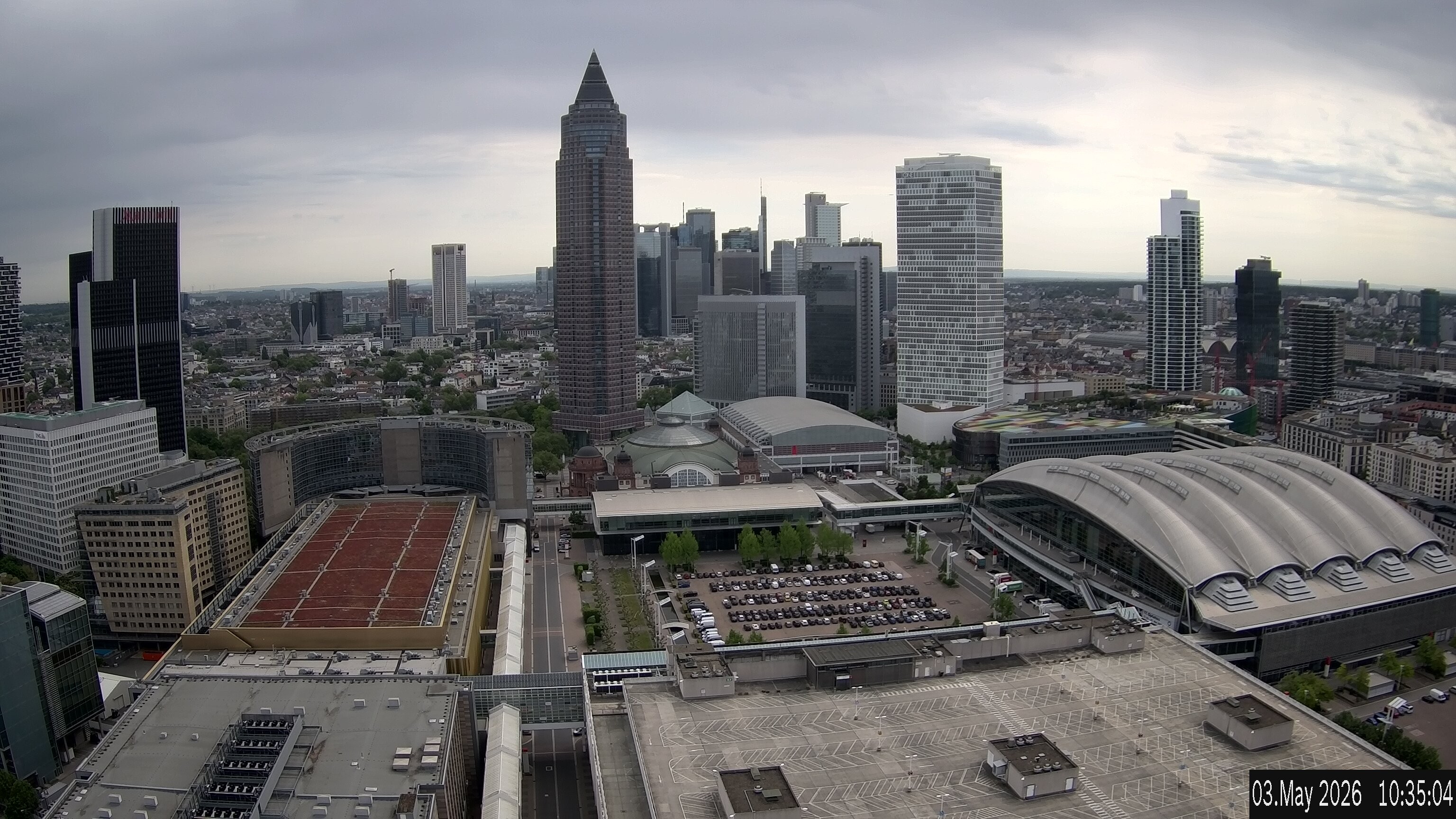 Archiv Foto Webcam Blick von Frankfurter Messe auf die Skyline