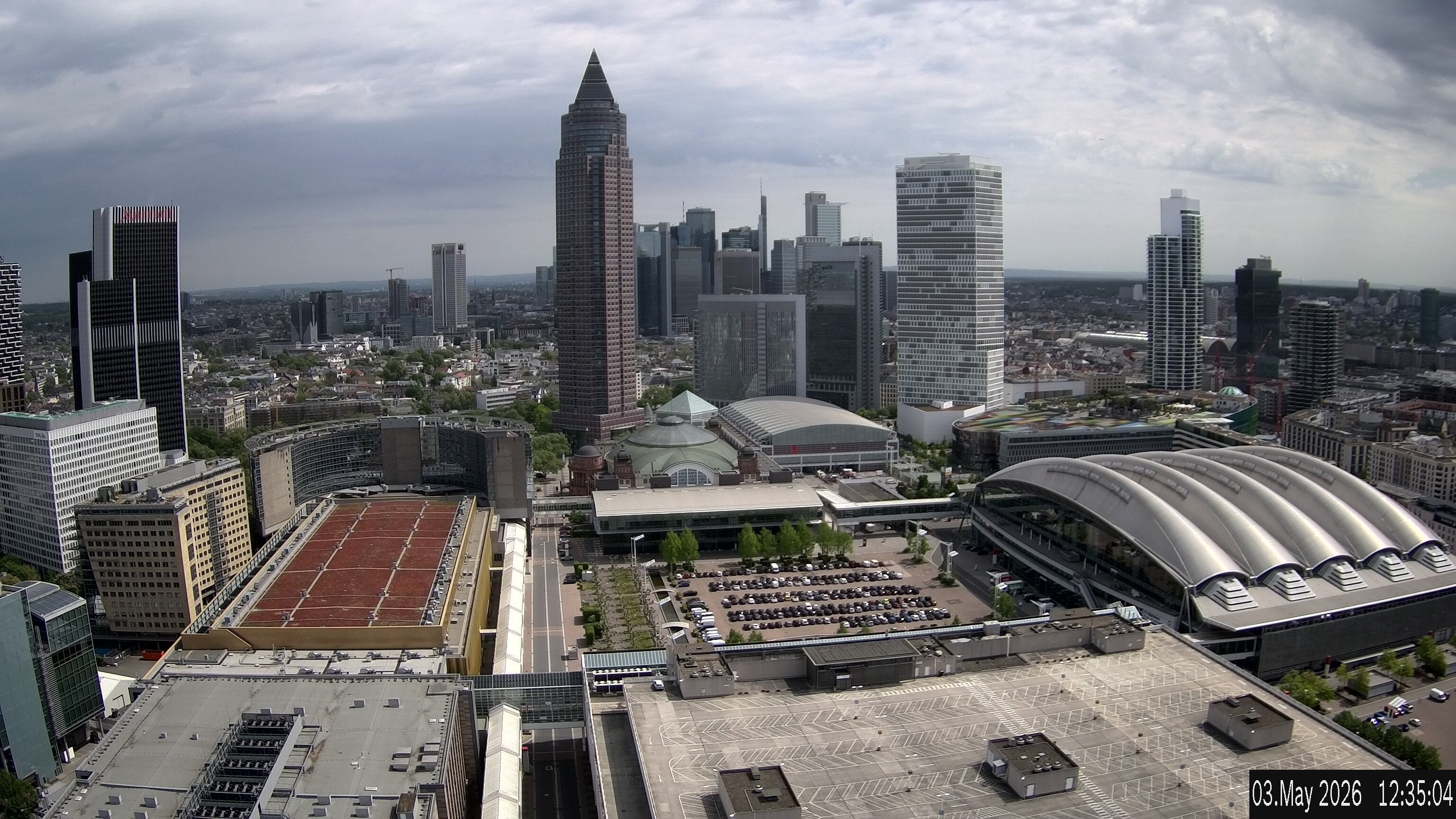 Archiv Foto Webcam Blick von Frankfurter Messe auf die Skyline