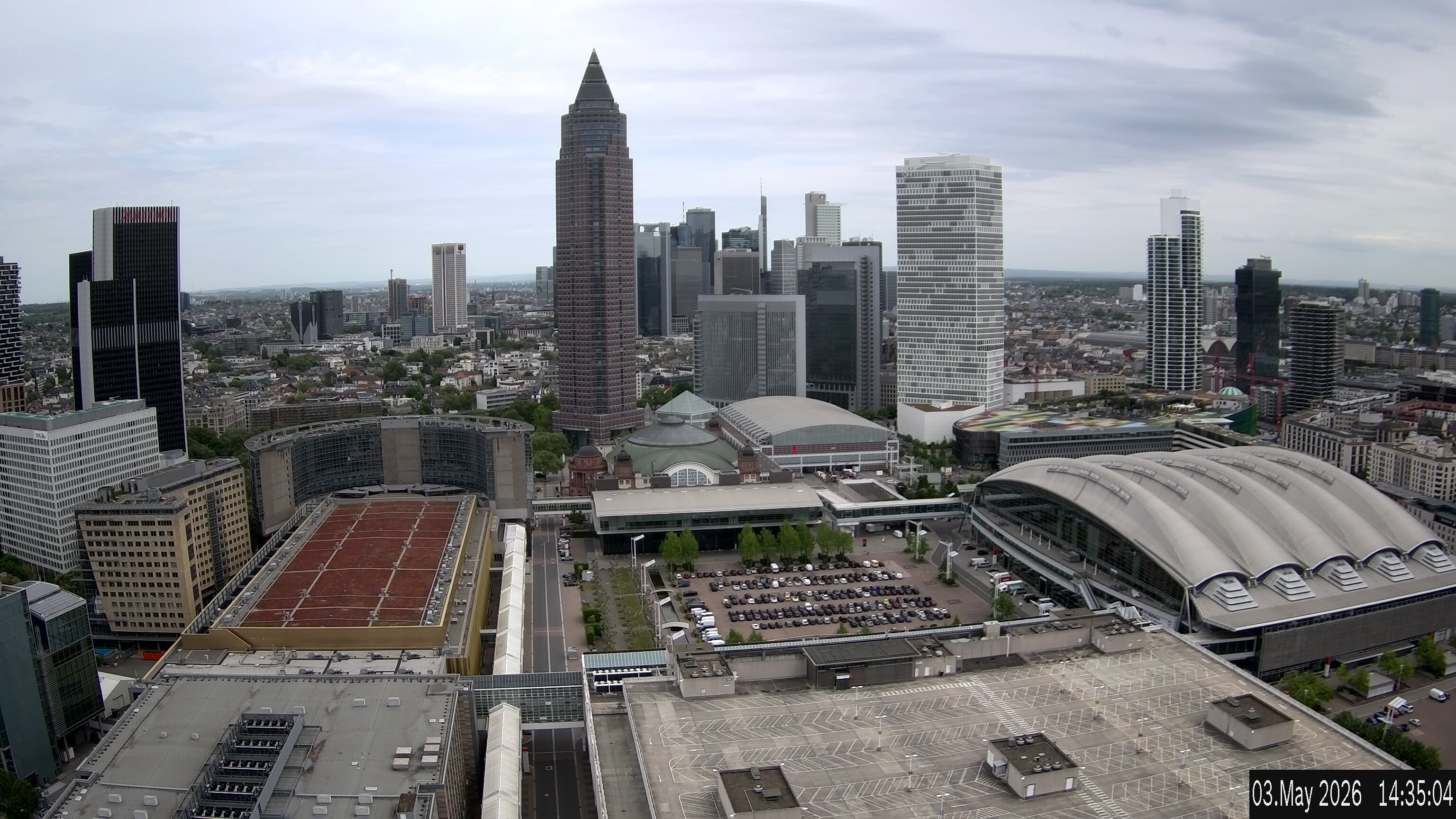 Archiv Foto Webcam Blick von Frankfurter Messe auf die Skyline