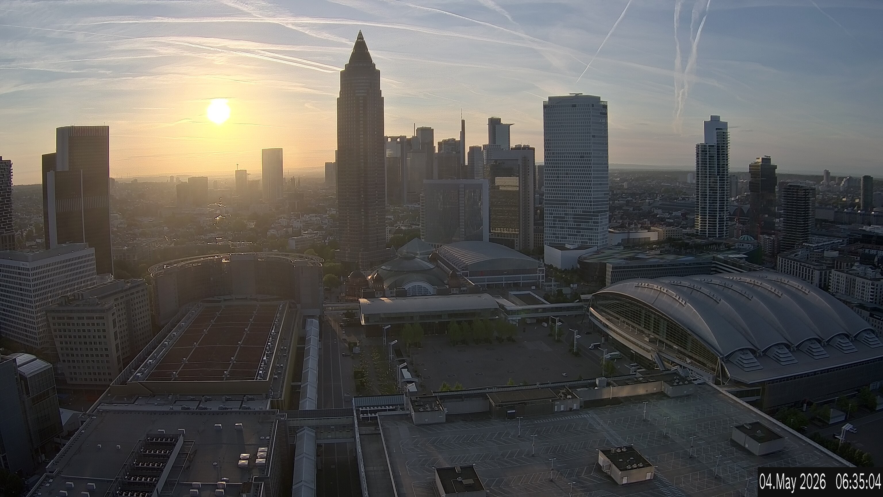 Archived image Webcam Frankfurt: View at the Skyline