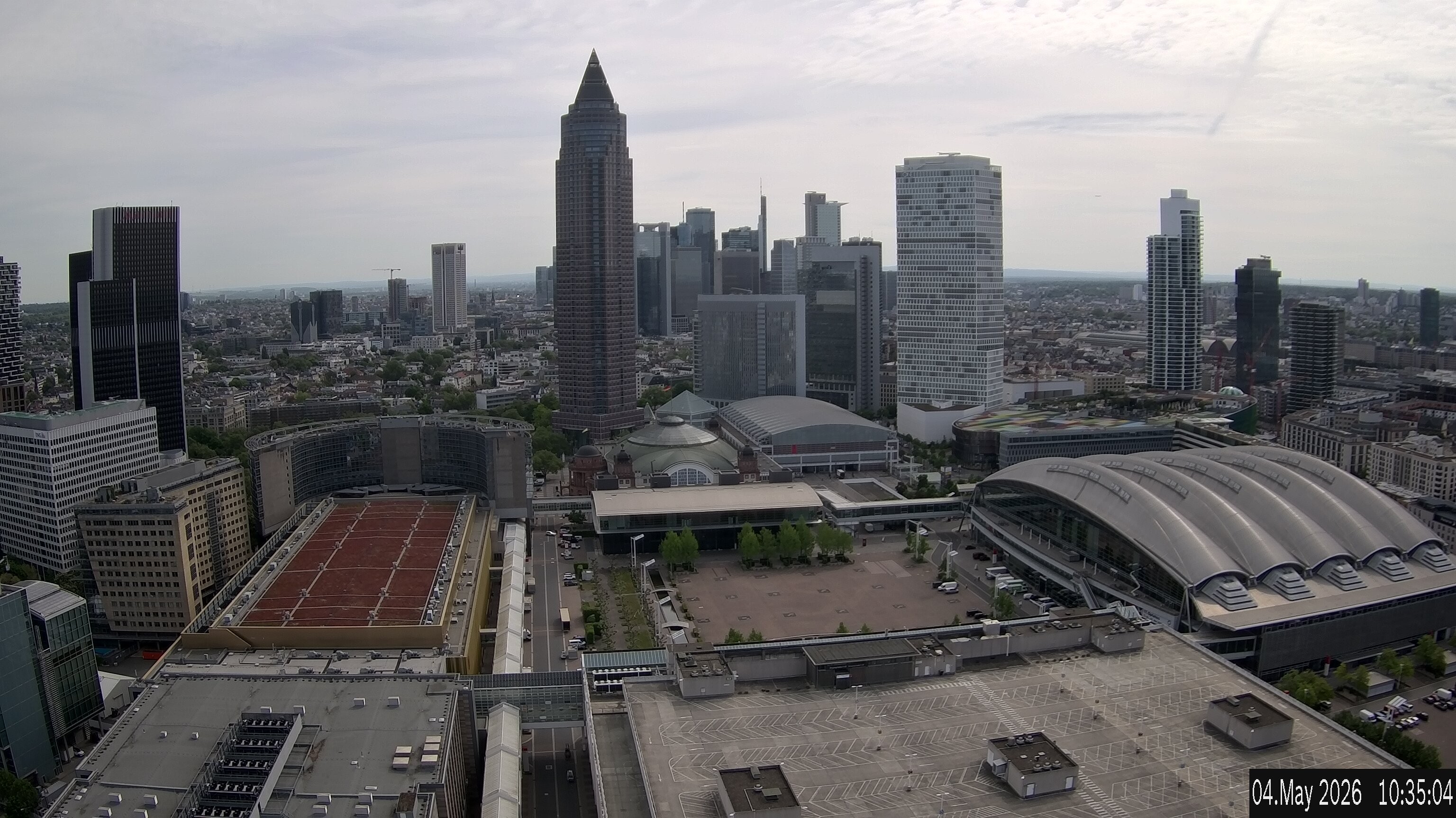 Archiv Foto Webcam Blick von Frankfurter Messe auf die Skyline