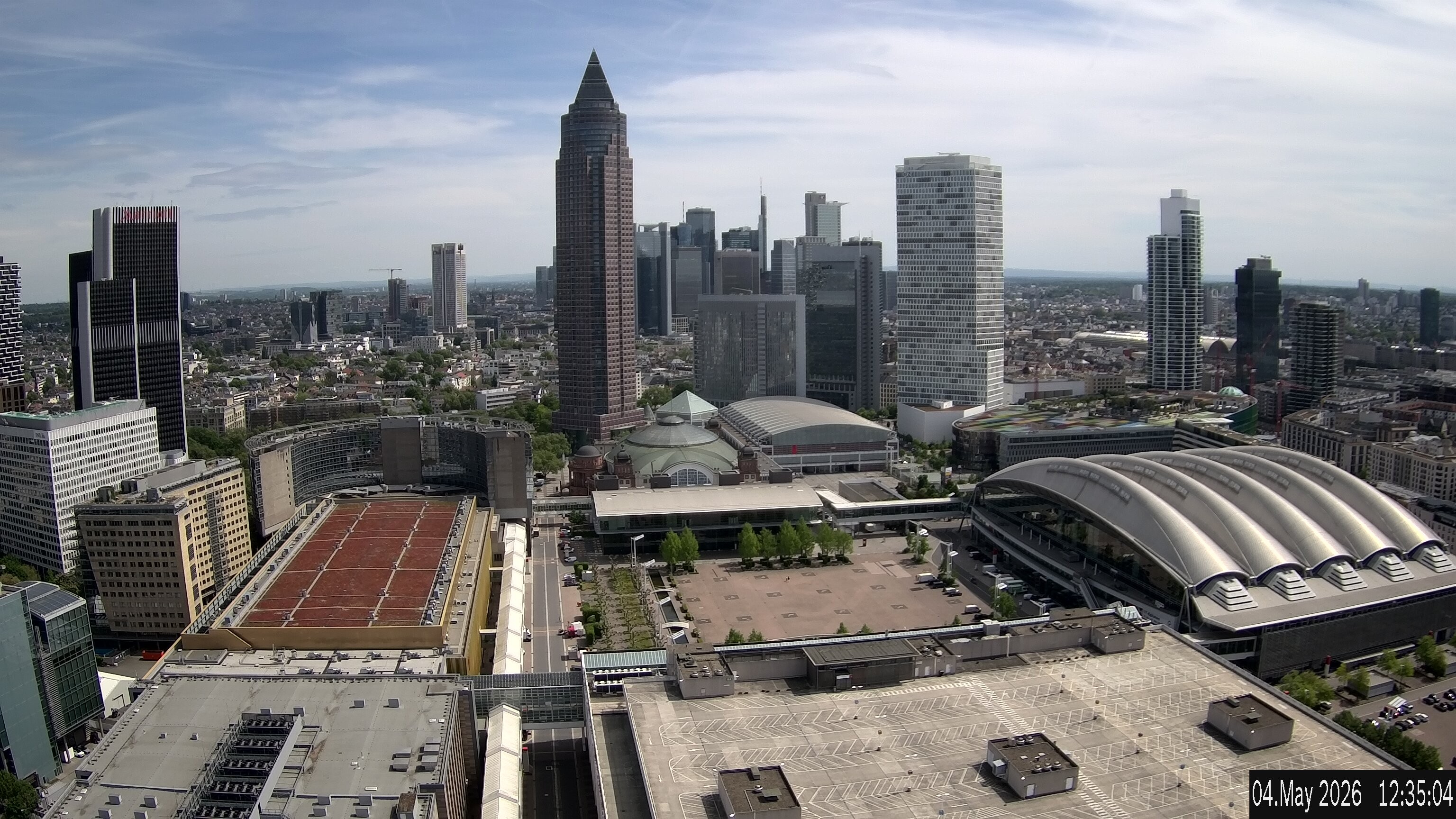 Archiv Foto Webcam Blick von Frankfurter Messe auf die Skyline