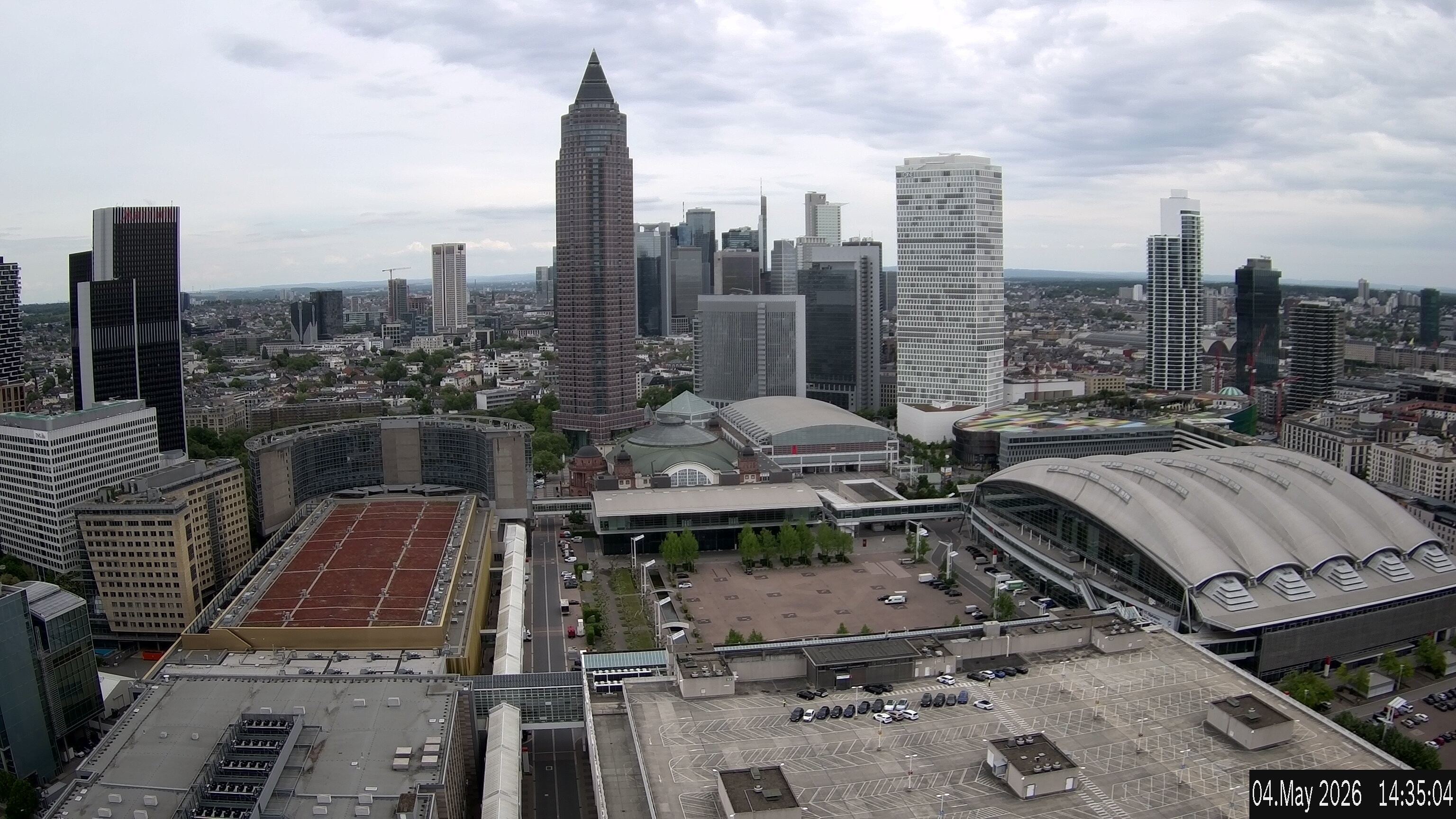 Archiv Foto Webcam Blick von Frankfurter Messe auf die Skyline