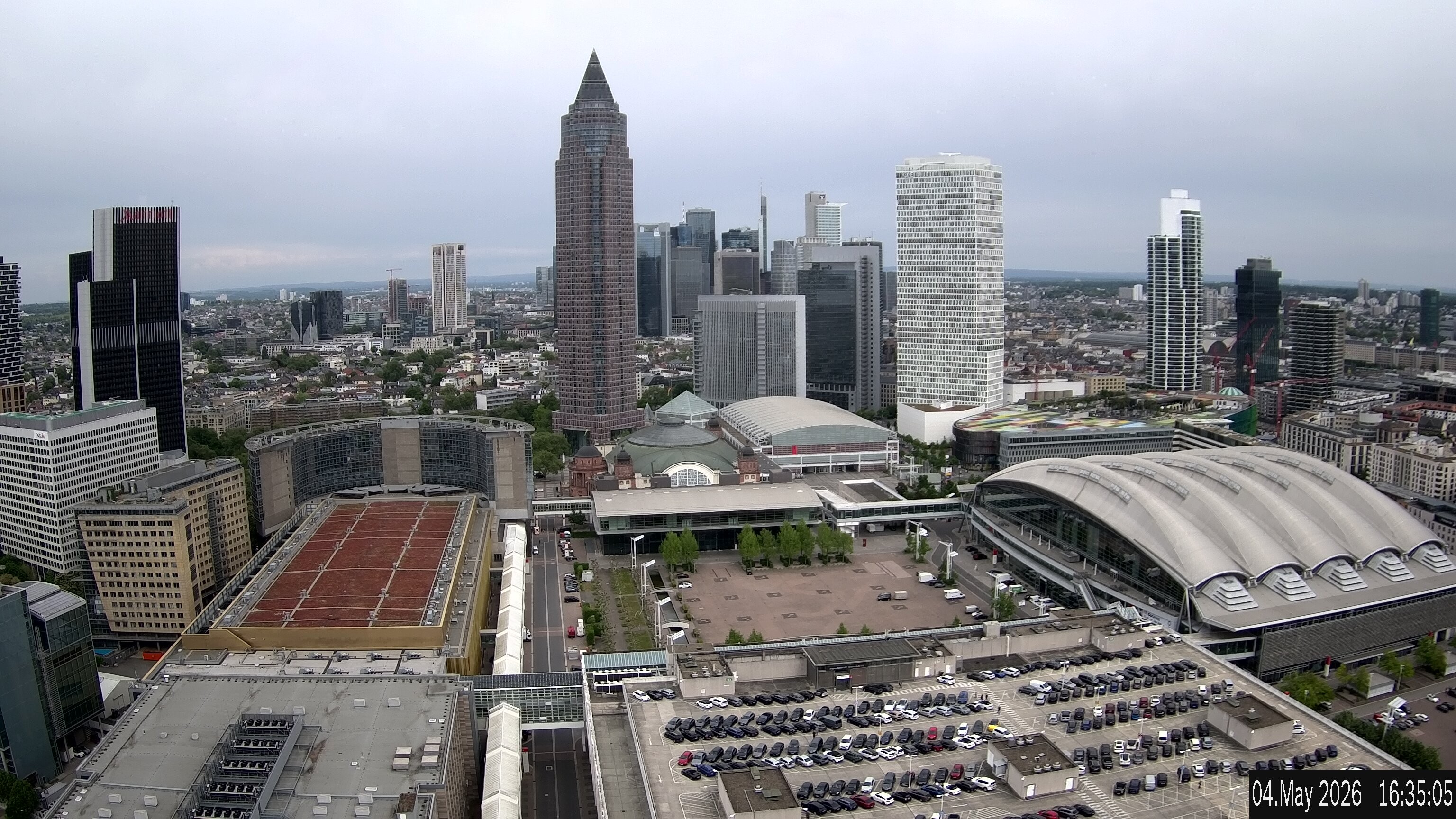 Archiv Foto Webcam Blick von Frankfurter Messe auf die Skyline