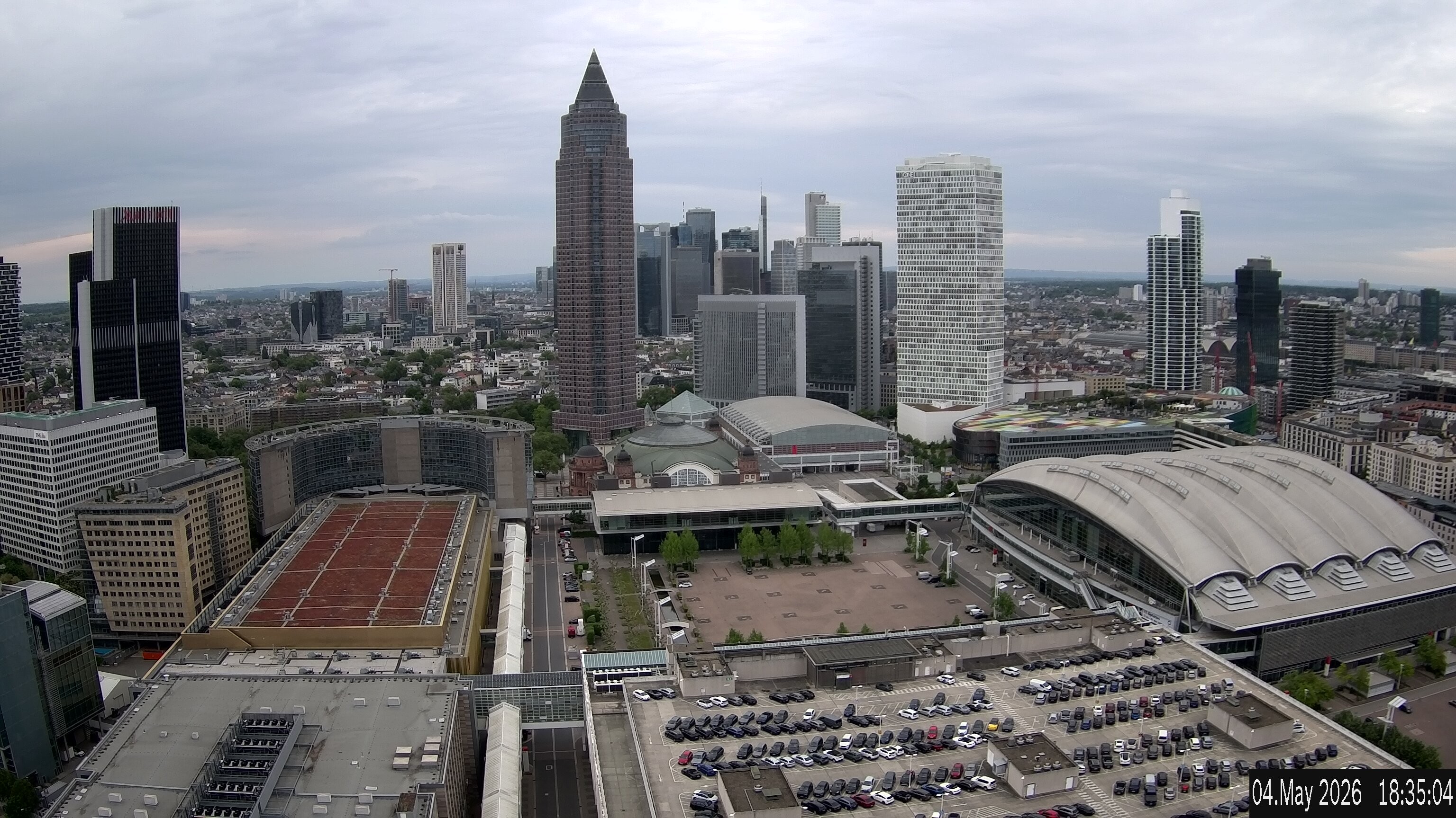 Archiv Foto Webcam Blick von Frankfurter Messe auf die Skyline