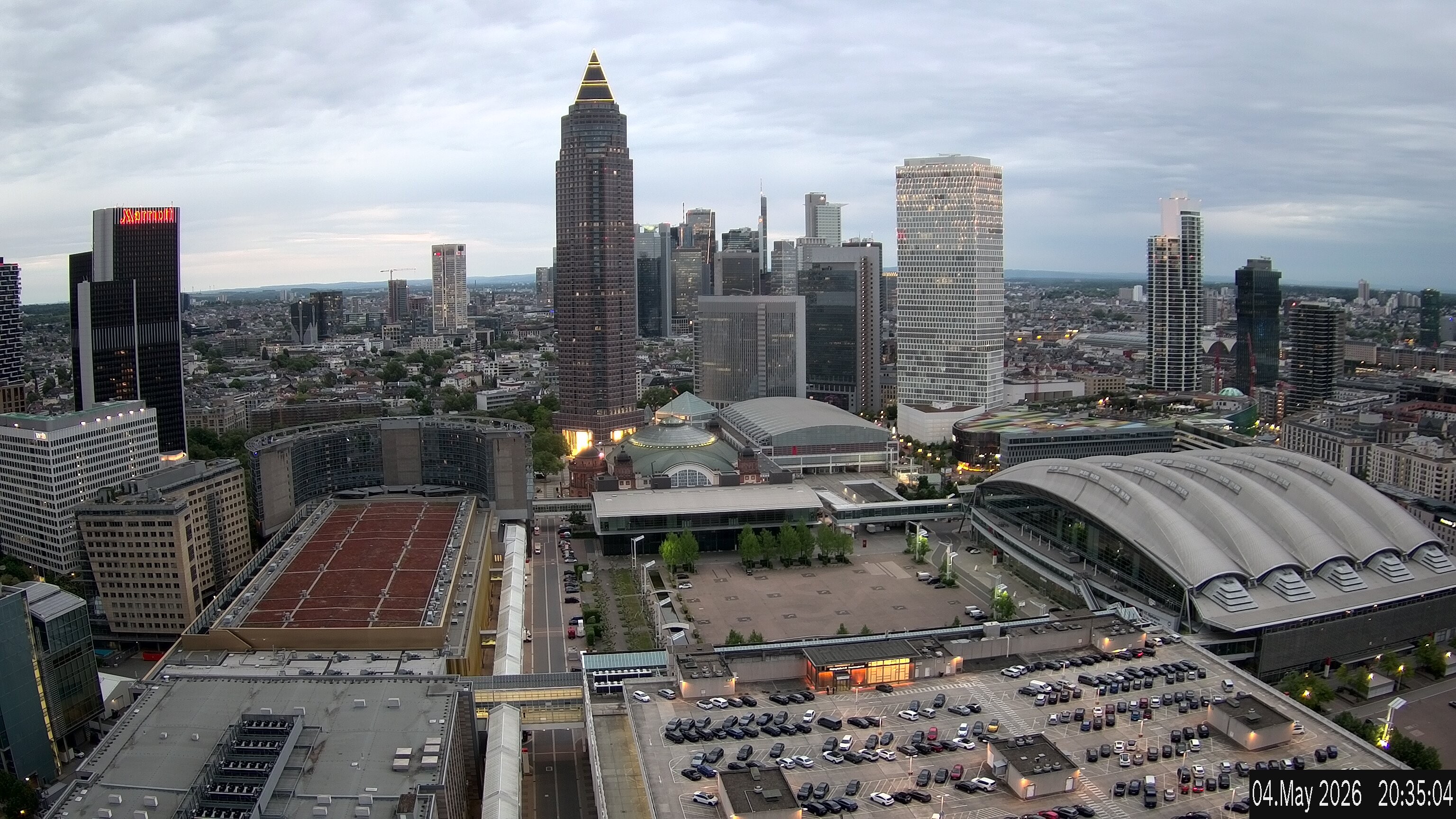 Archiv Foto Webcam Blick von Frankfurter Messe auf die Skyline