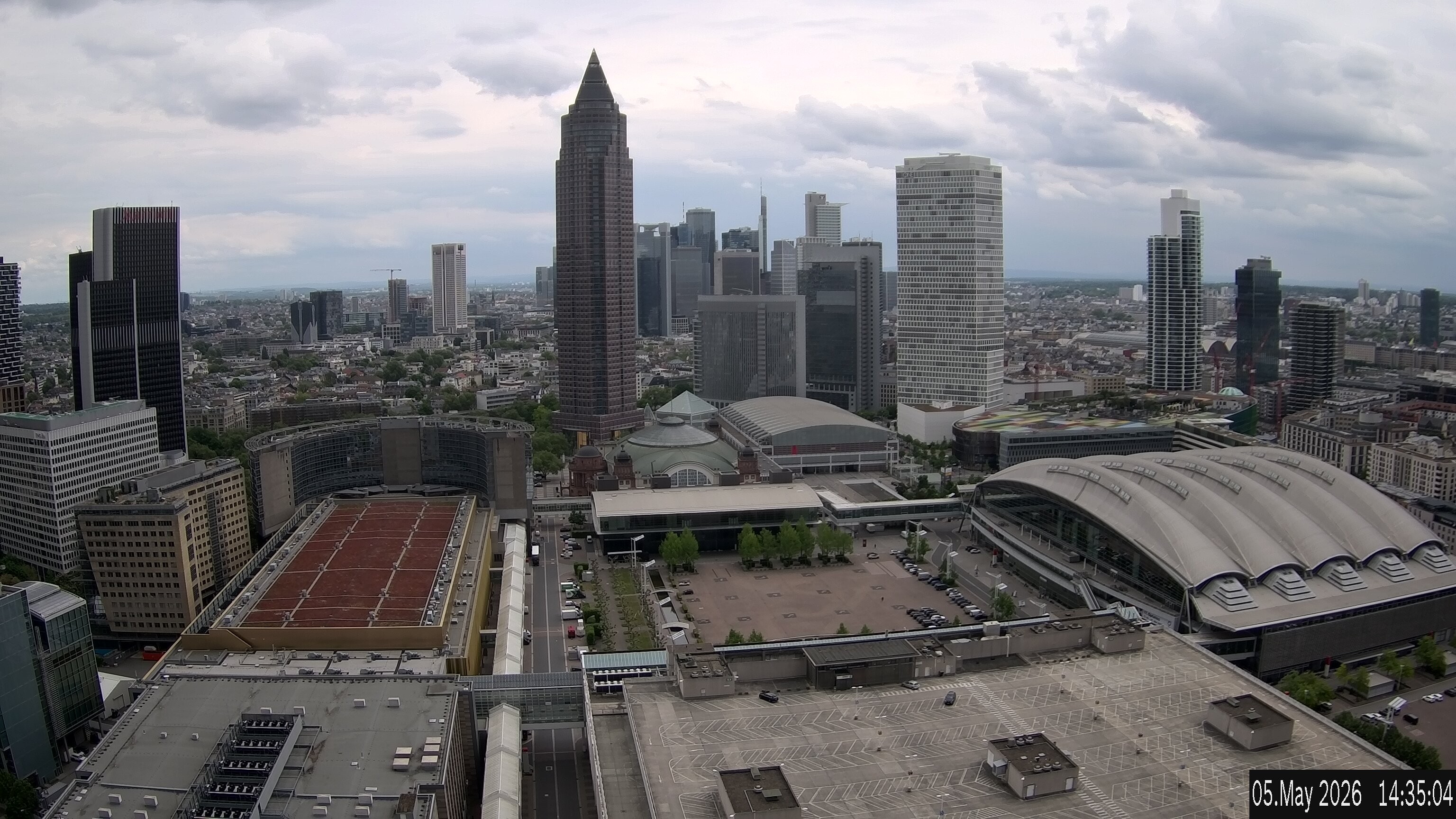 Archiv Foto Webcam Blick von Frankfurter Messe auf die Skyline