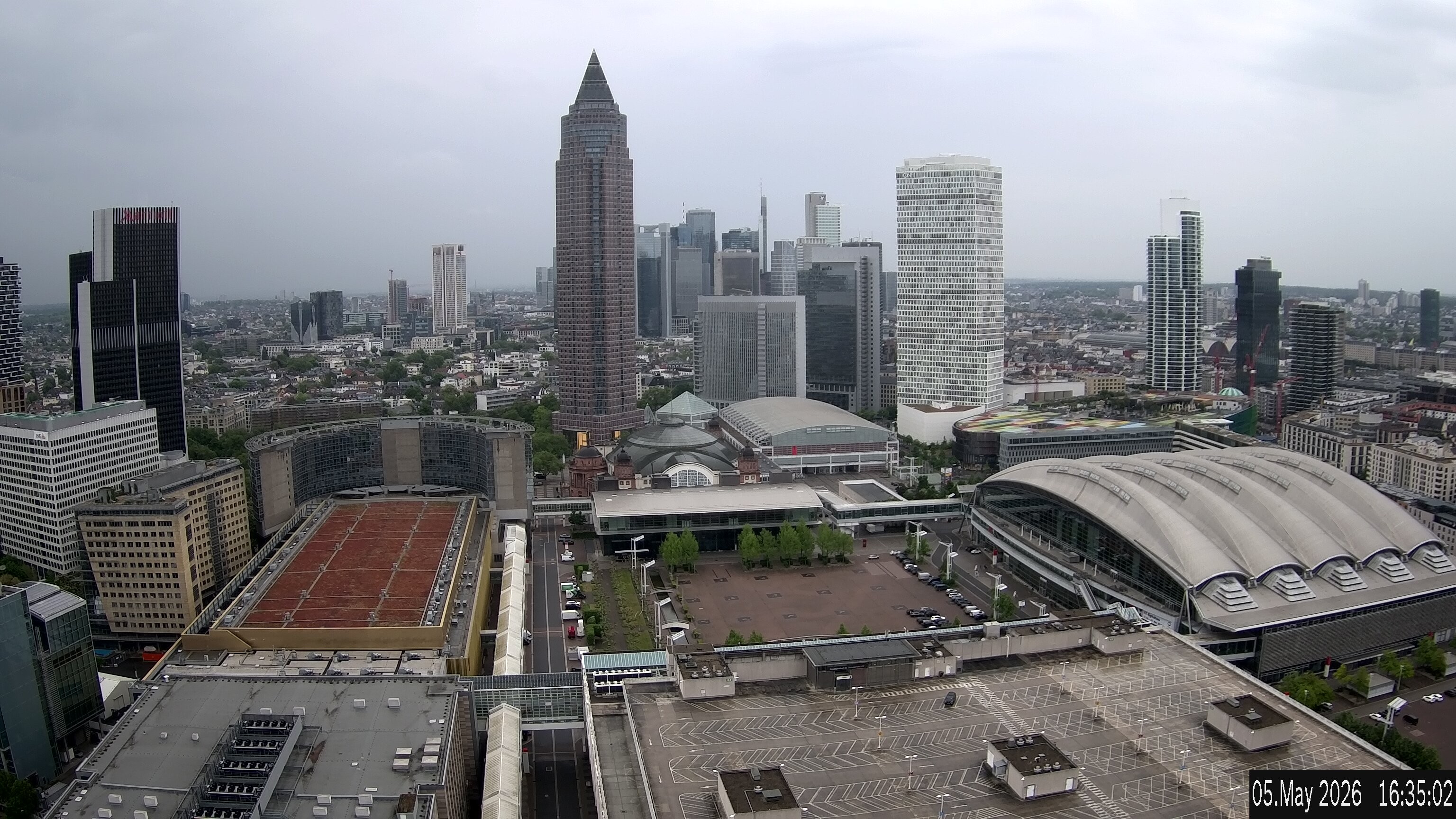 Archiv Foto Webcam Blick von Frankfurter Messe auf die Skyline