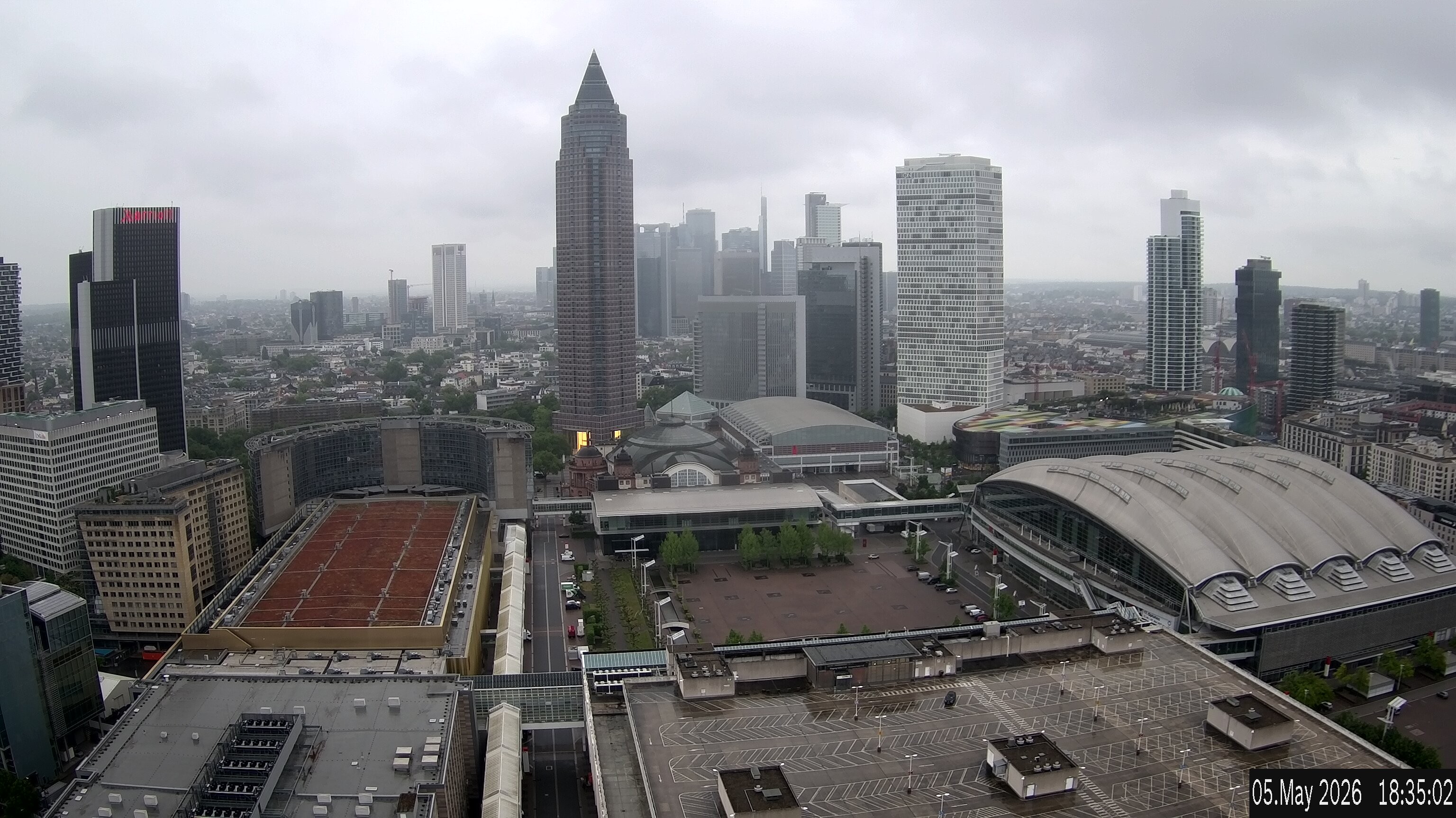 Archiv Foto Webcam Blick von Frankfurter Messe auf die Skyline