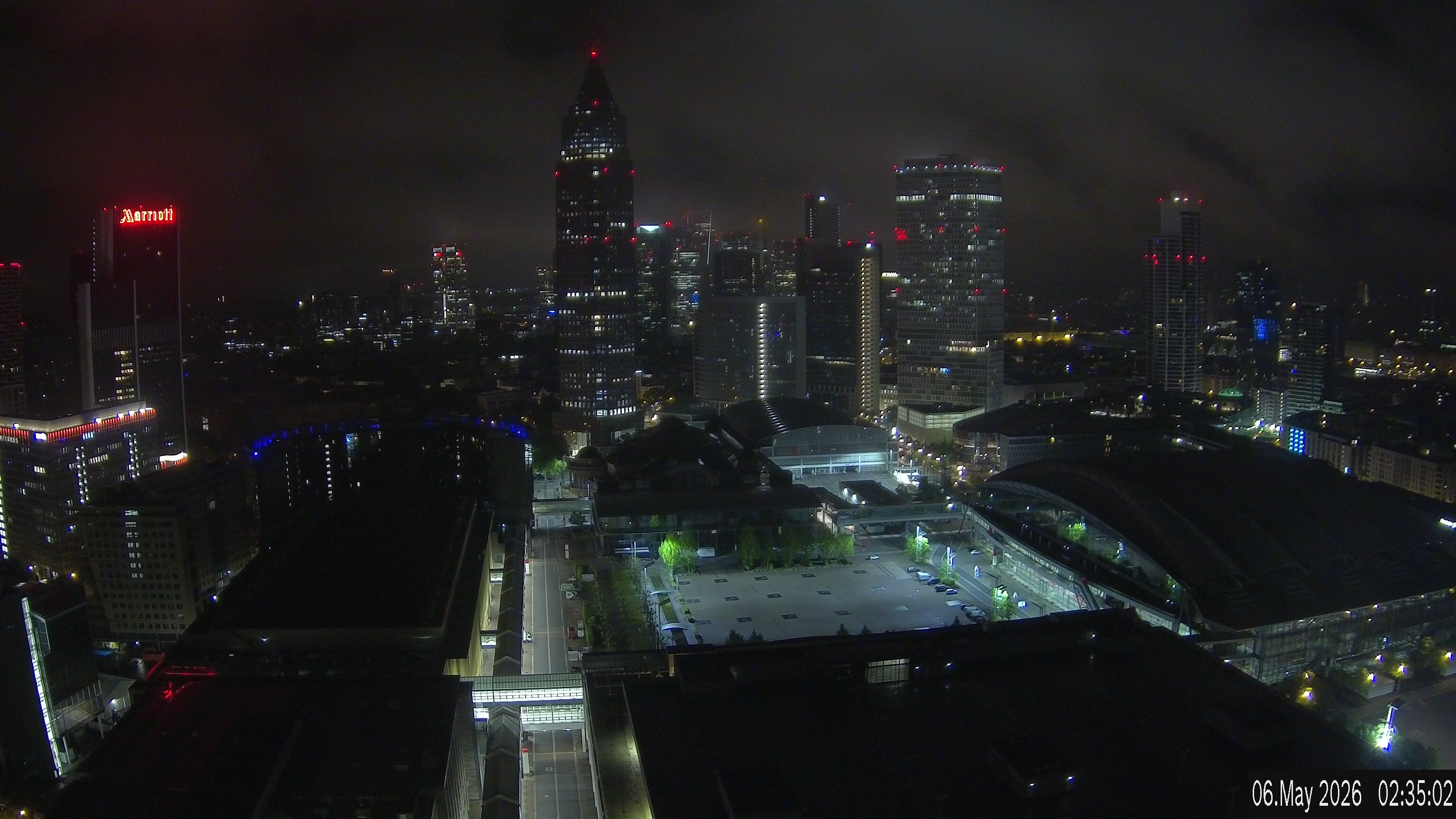 Archiv Foto Webcam Blick von Frankfurter Messe auf die Skyline