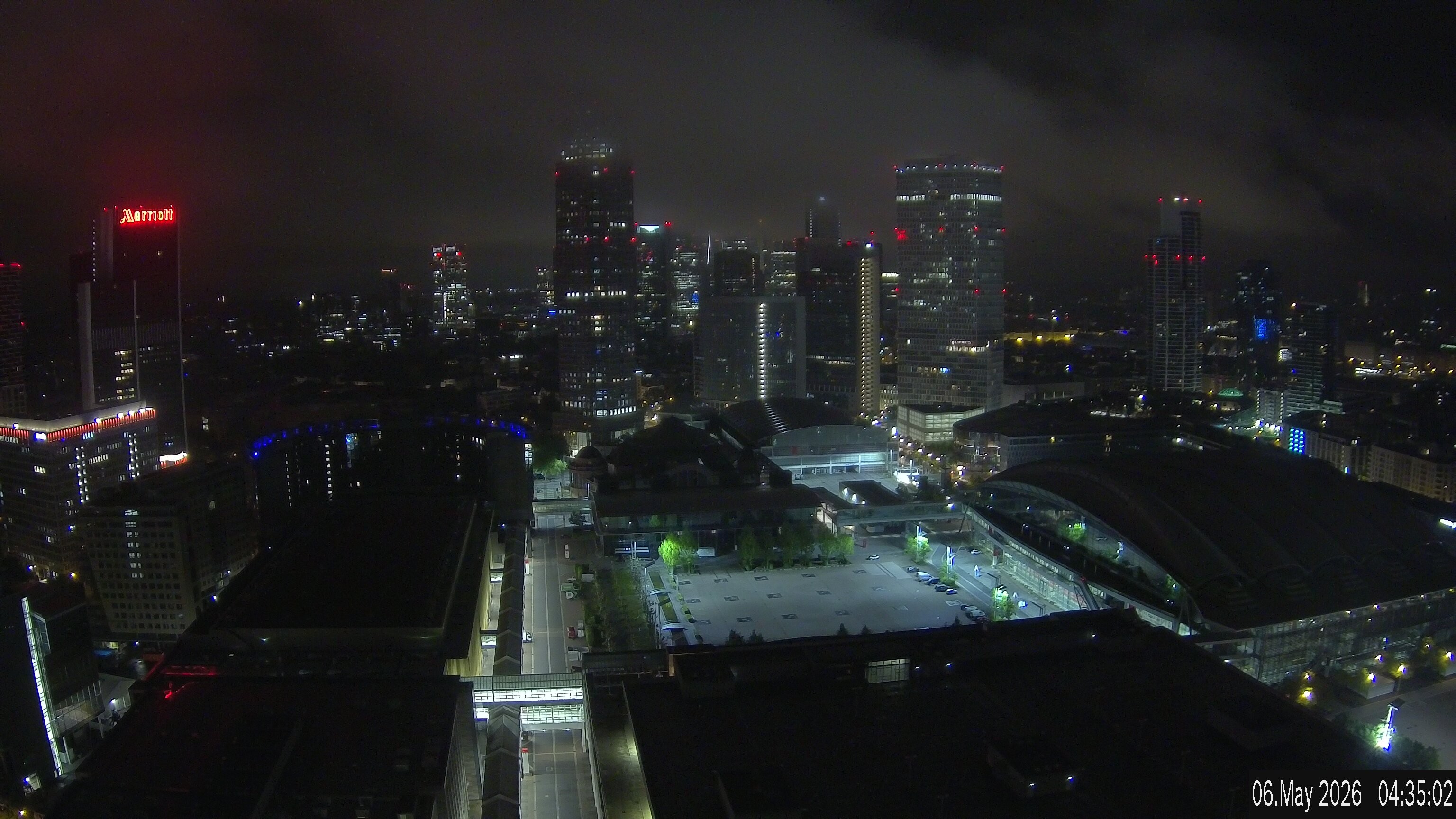 Archiv Foto Webcam Blick von Frankfurter Messe auf die Skyline