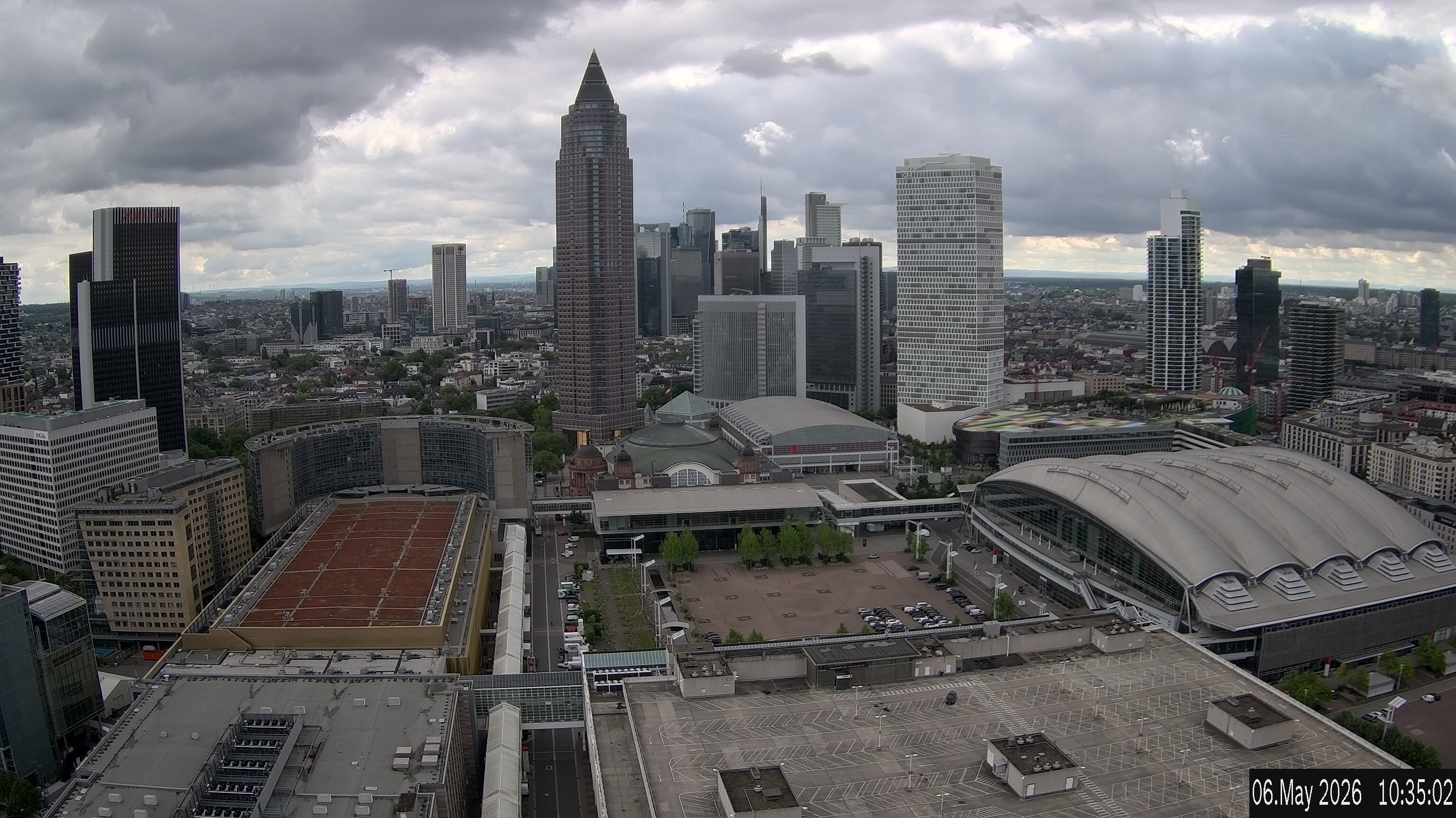 Archiv Foto Webcam Blick von Frankfurter Messe auf die Skyline
