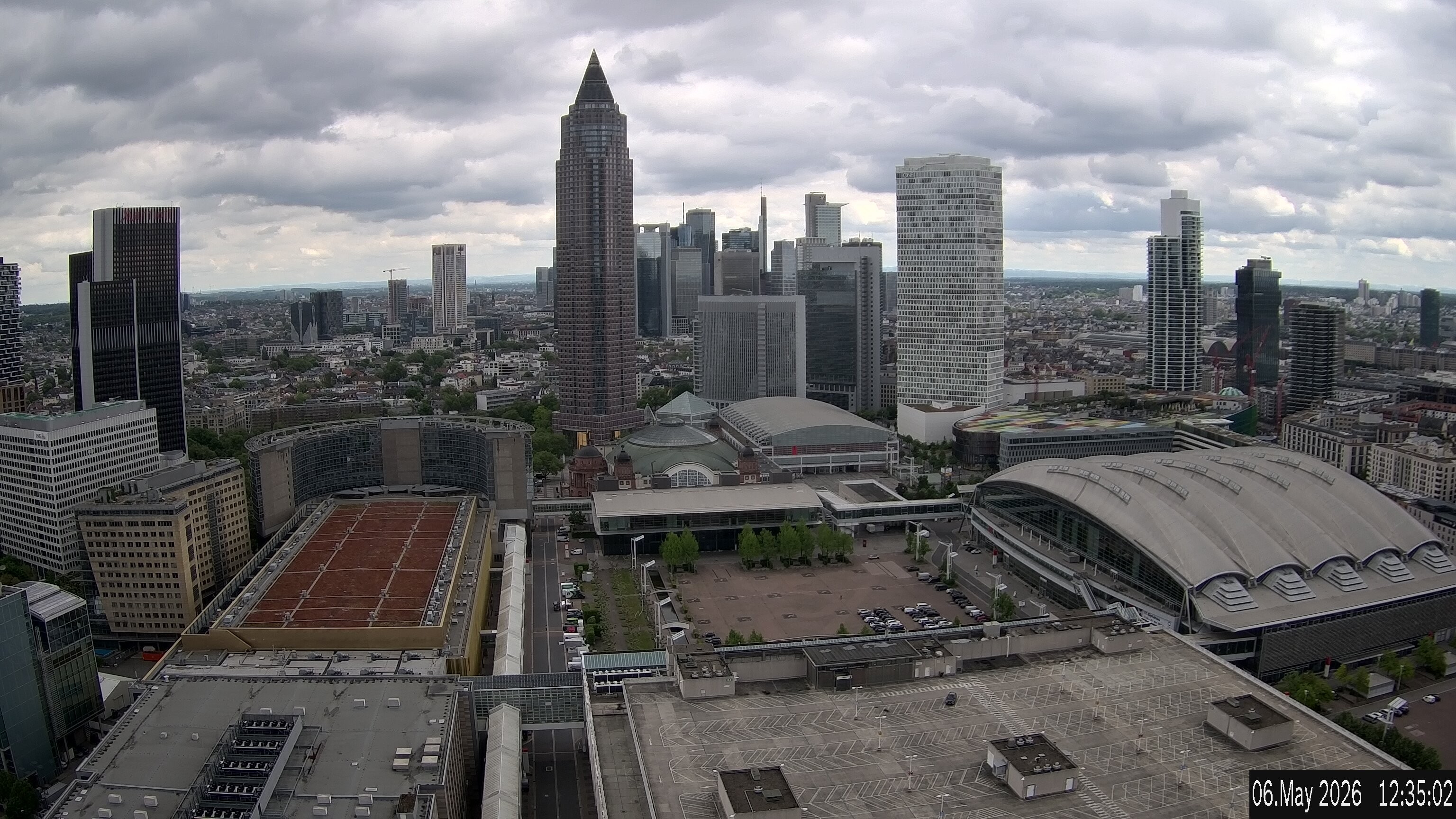 Archiv Foto Webcam Blick von Frankfurter Messe auf die Skyline