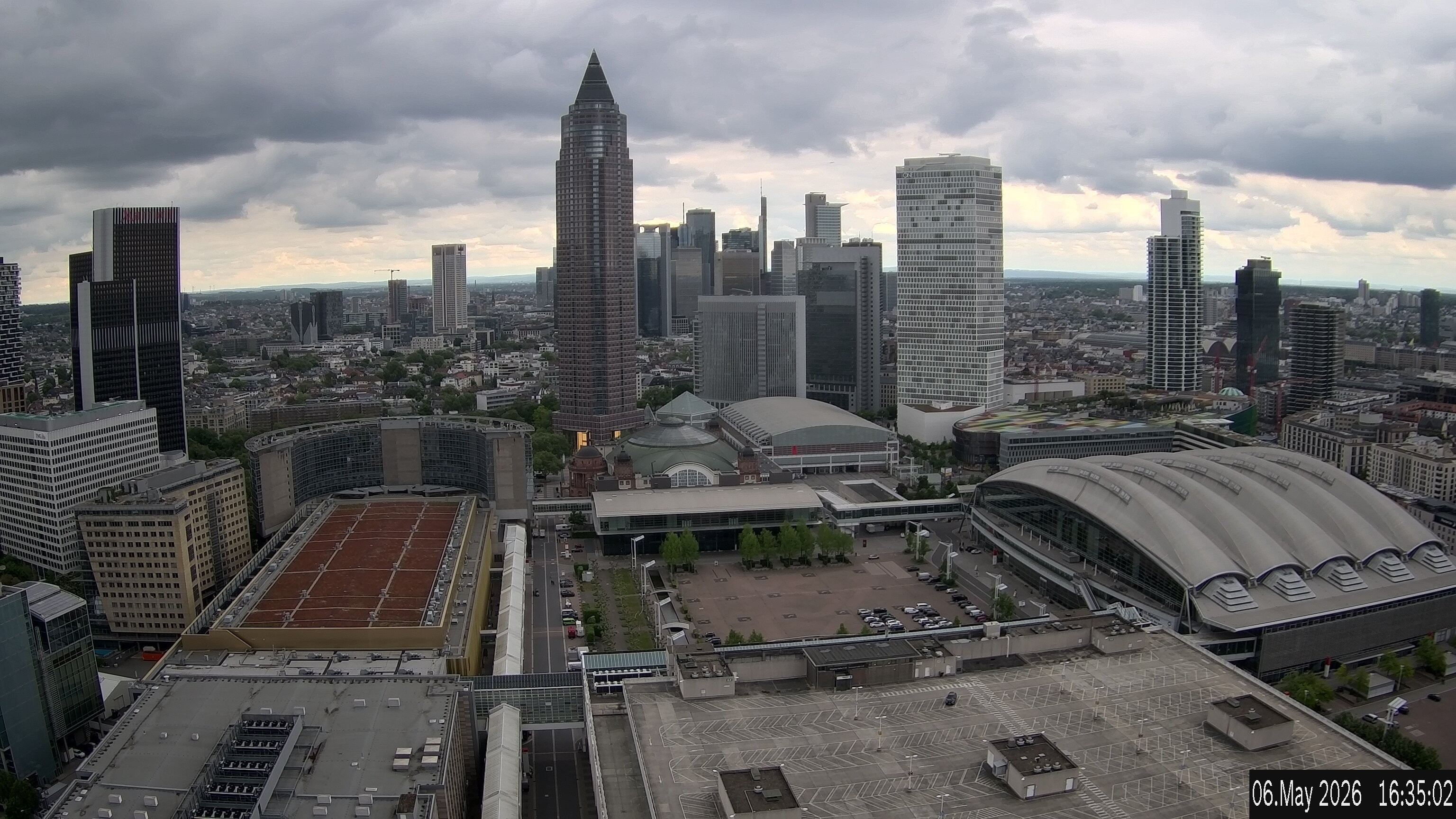 Archiv Foto Webcam Blick von Frankfurter Messe auf die Skyline