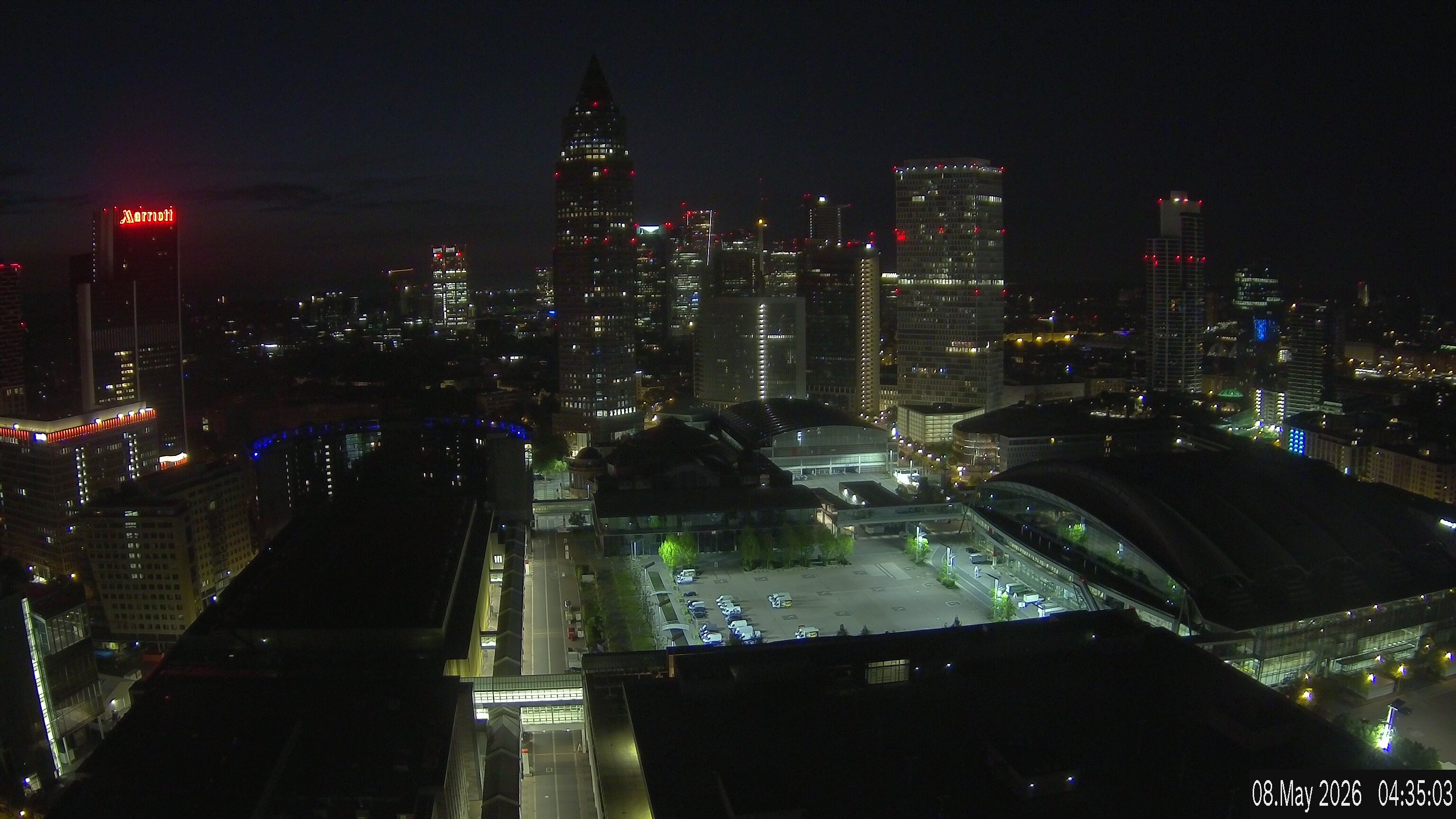 Archiv Foto Webcam Blick von Frankfurter Messe auf die Skyline