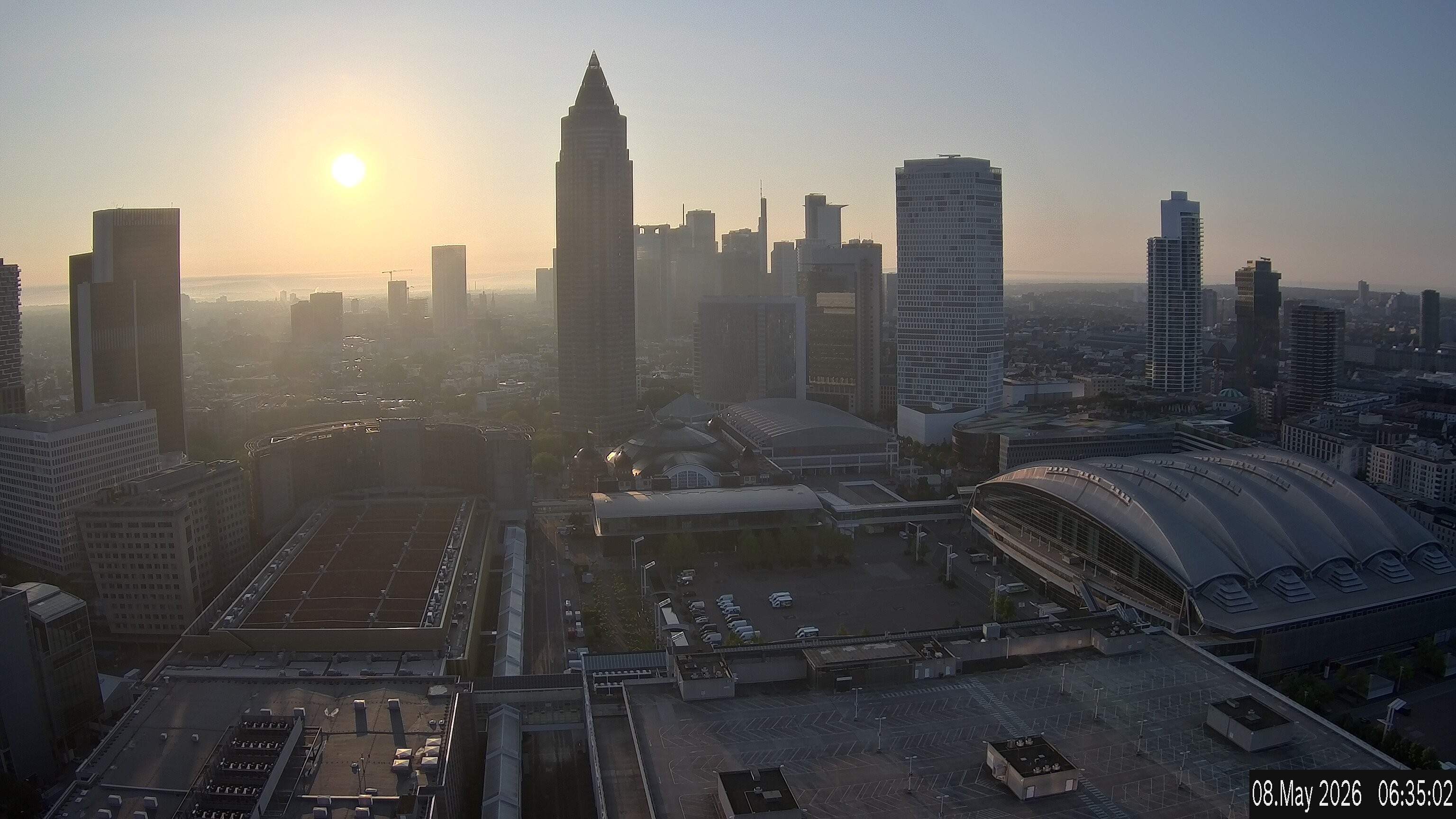 Archiv Foto Webcam Blick von Frankfurter Messe auf die Skyline