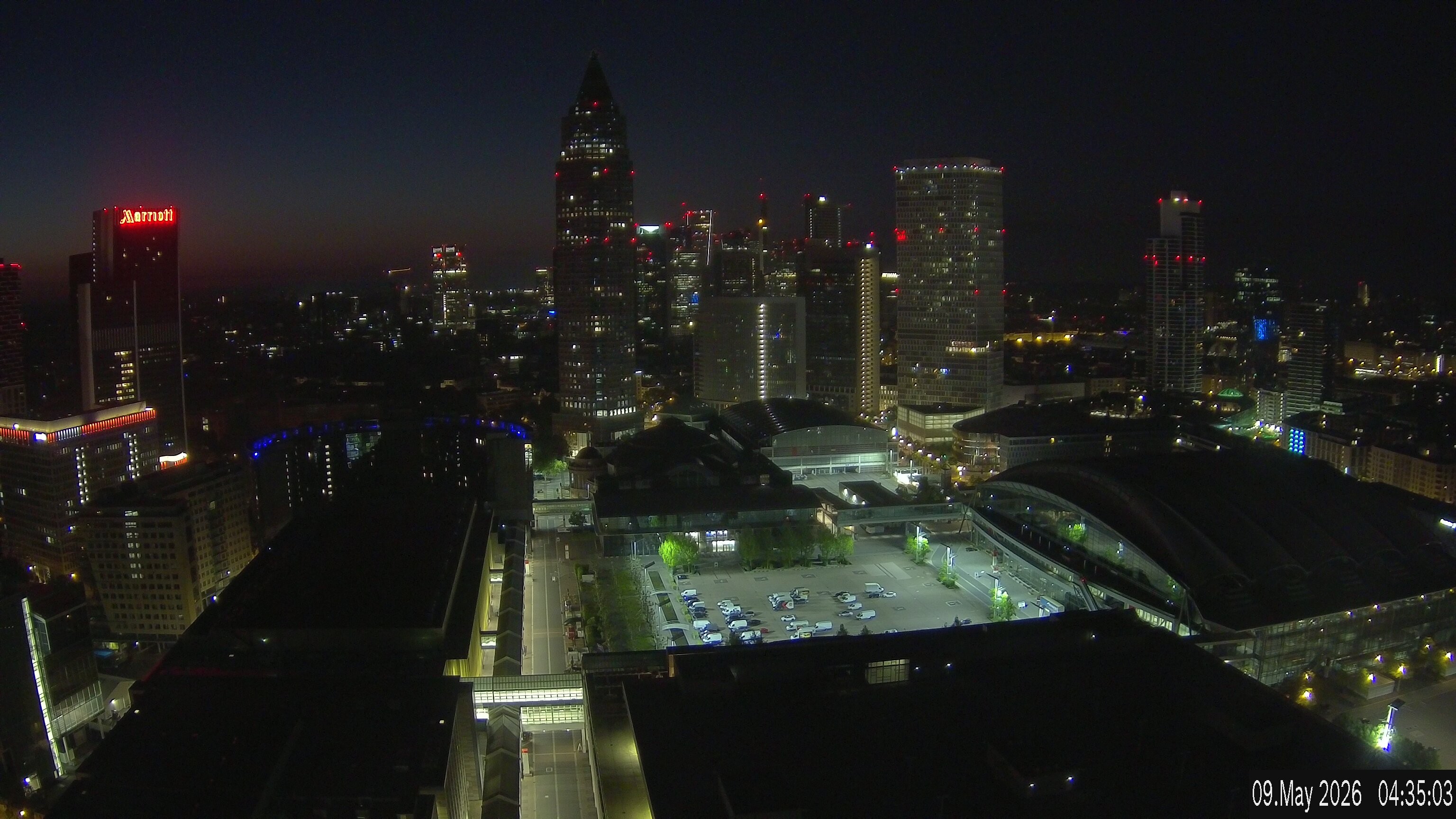 Archiv Foto Webcam Blick von Frankfurter Messe auf die Skyline