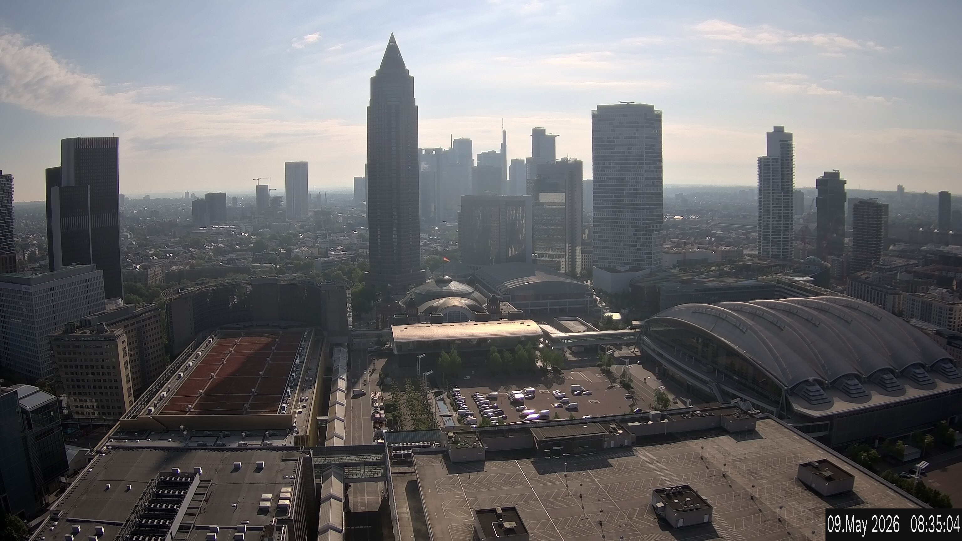 Archiv Foto Webcam Blick von Frankfurter Messe auf die Skyline