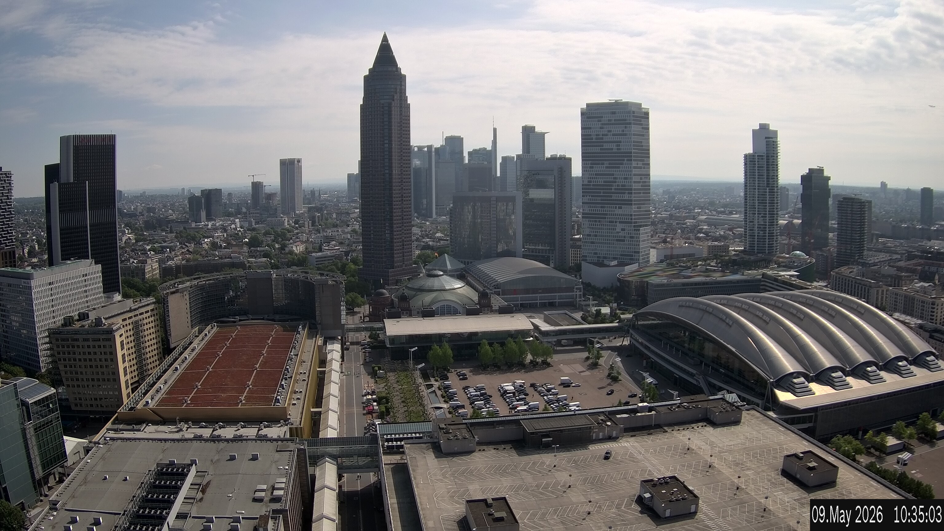 Archiv Foto Webcam Blick von Frankfurter Messe auf die Skyline