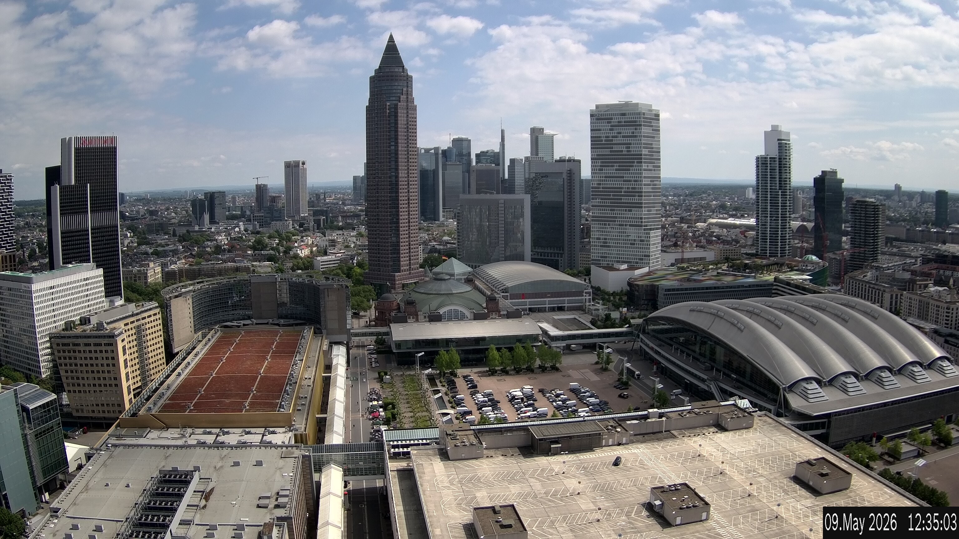 Archiv Foto Webcam Blick von Frankfurter Messe auf die Skyline