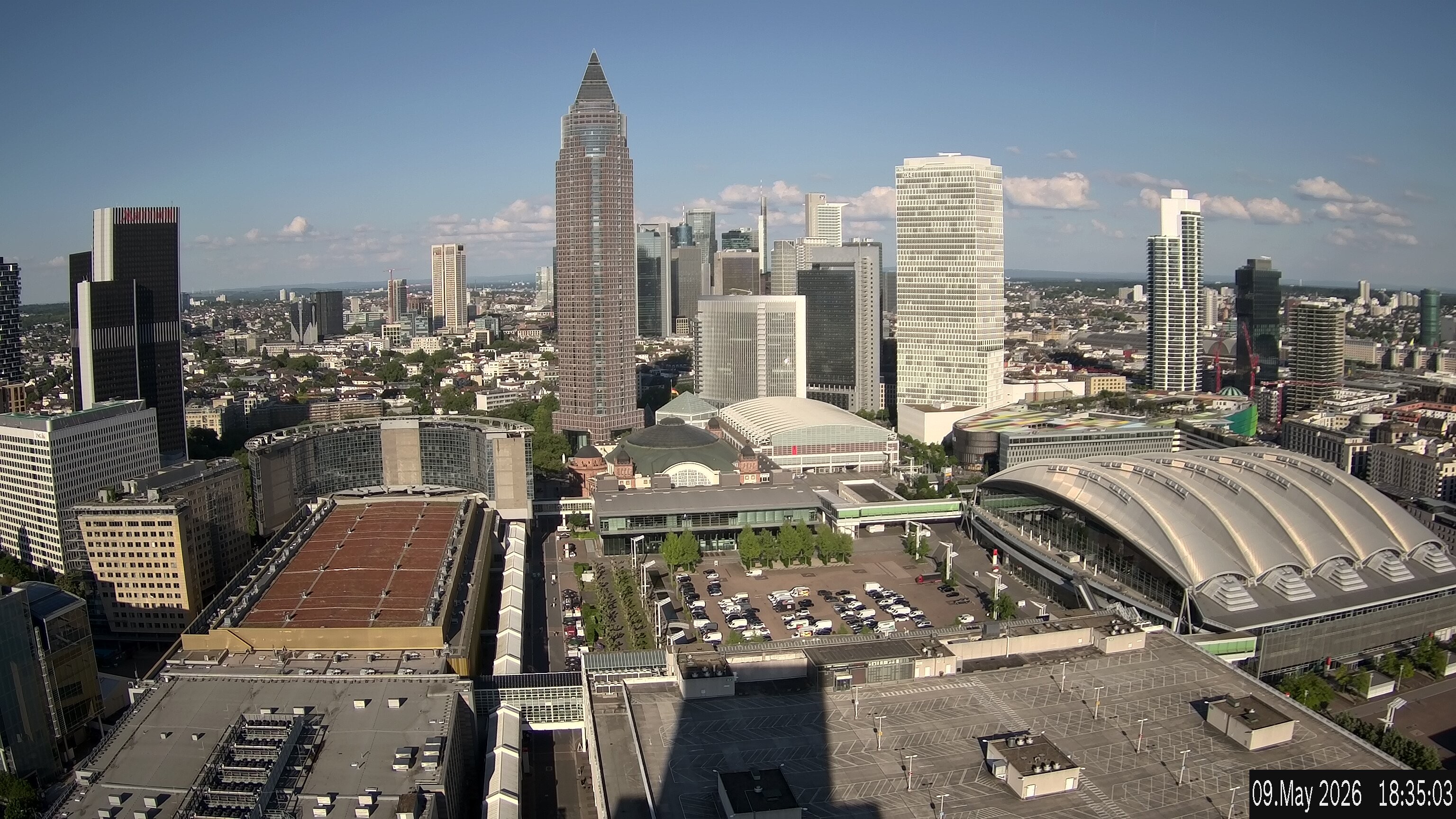 Archived image Webcam Frankfurt: View at the Skyline