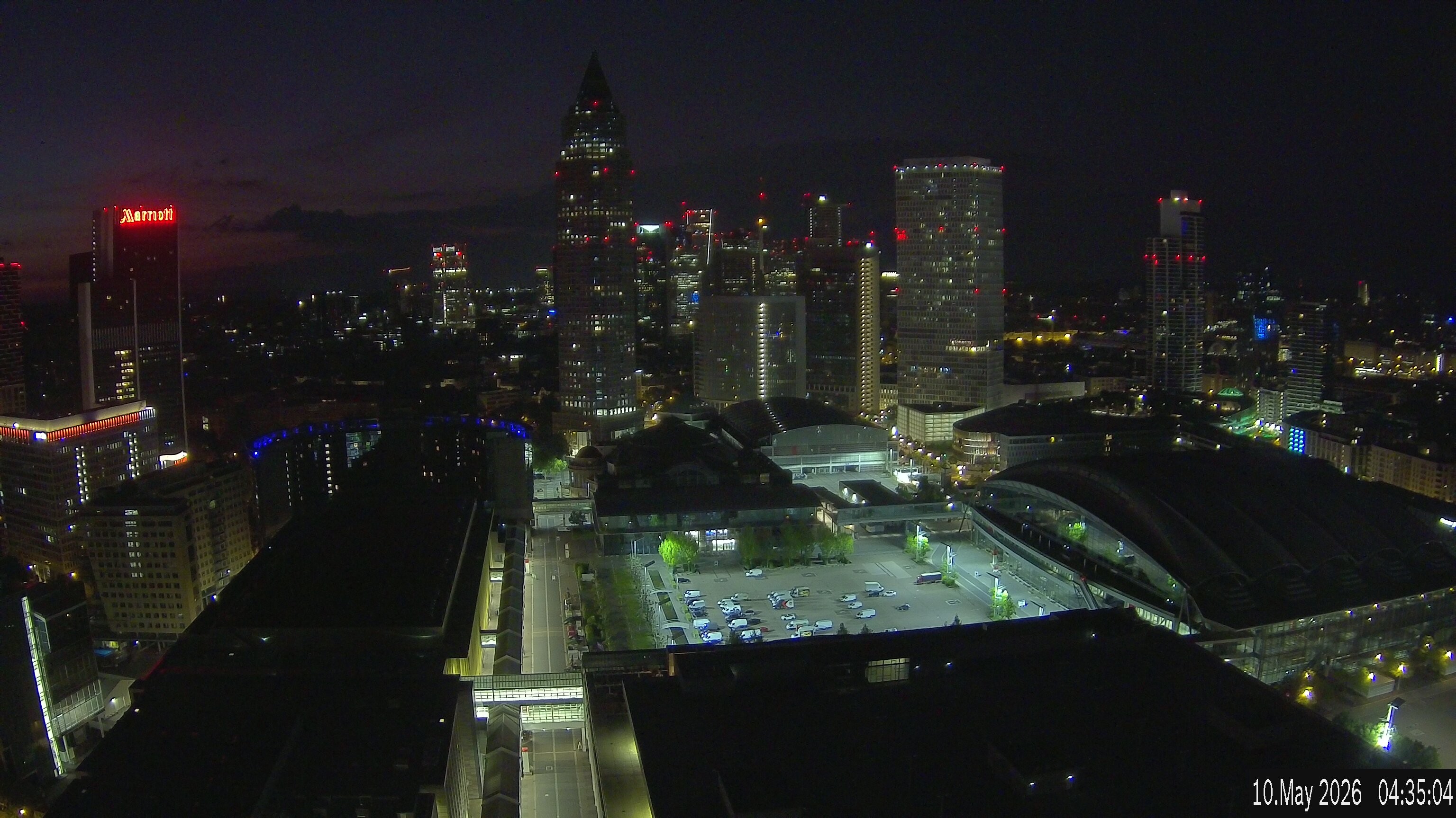Archiv Foto Webcam Blick von Frankfurter Messe auf die Skyline