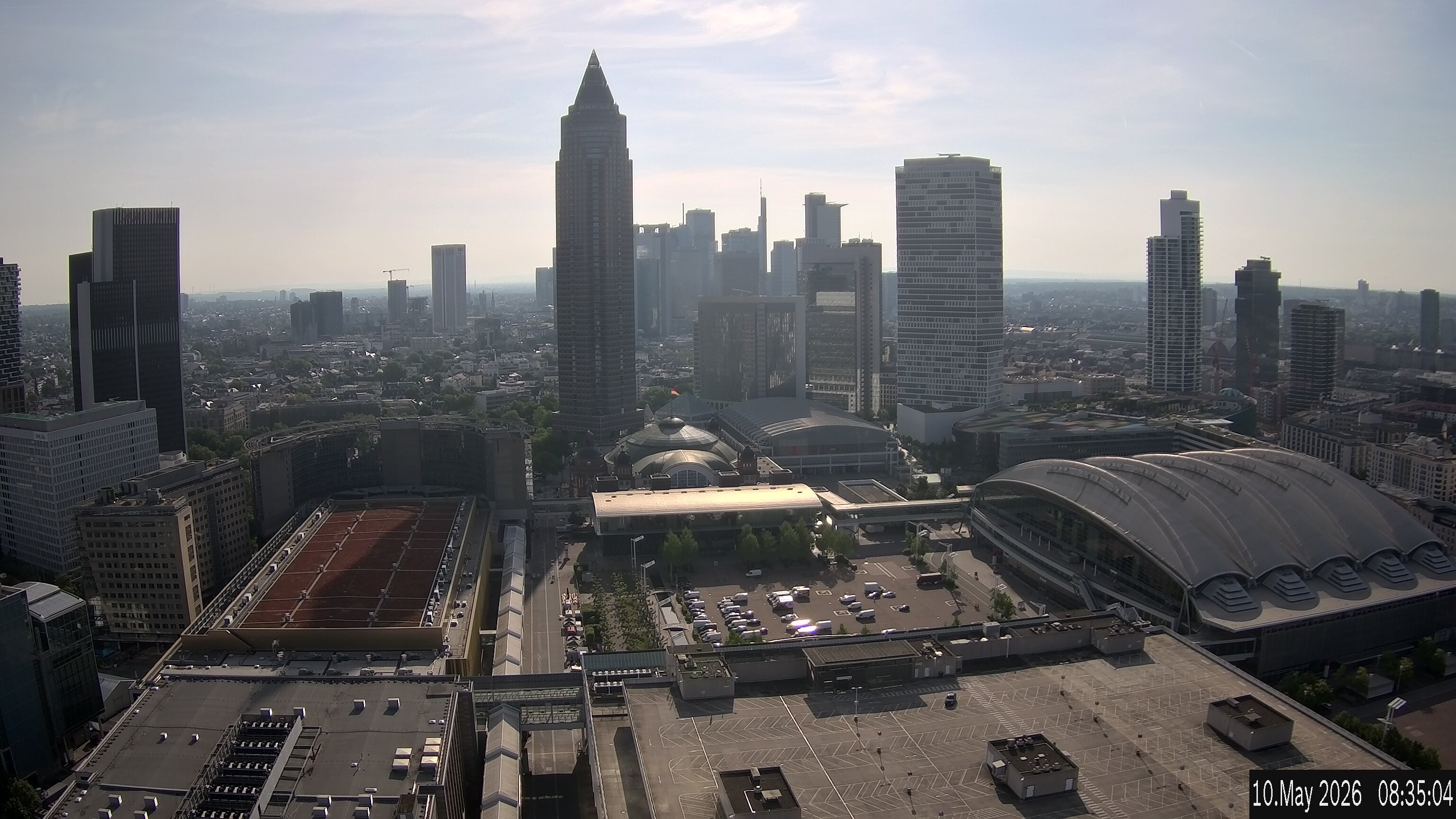 Archiv Foto Webcam Blick von Frankfurter Messe auf die Skyline