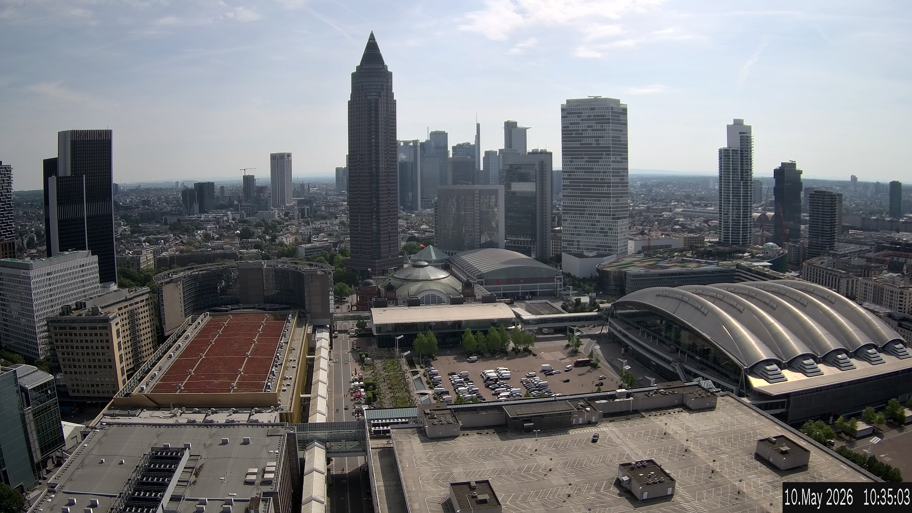 Archiv Foto Webcam Blick von Frankfurter Messe auf die Skyline