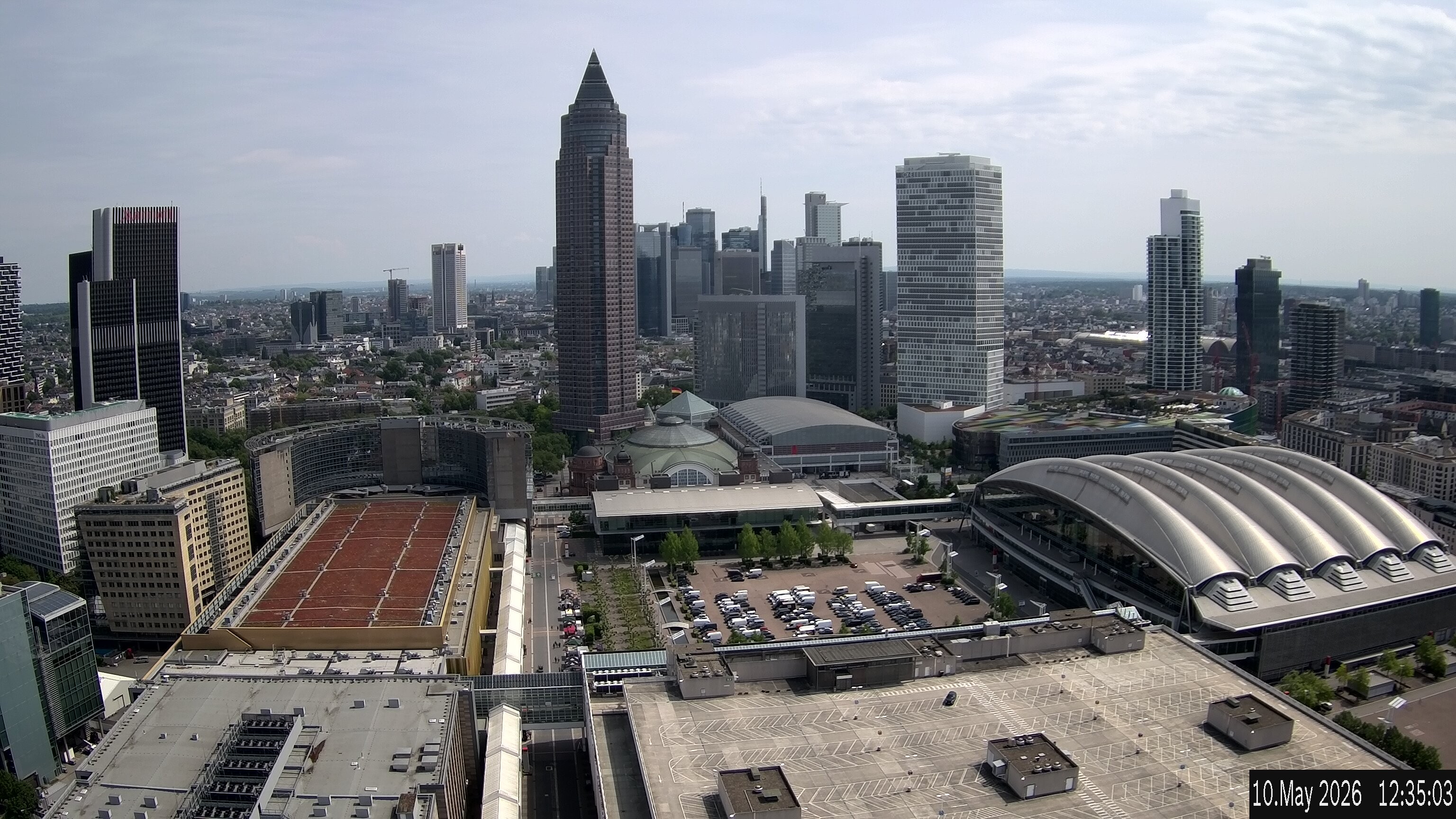 Archiv Foto Webcam Blick von Frankfurter Messe auf die Skyline