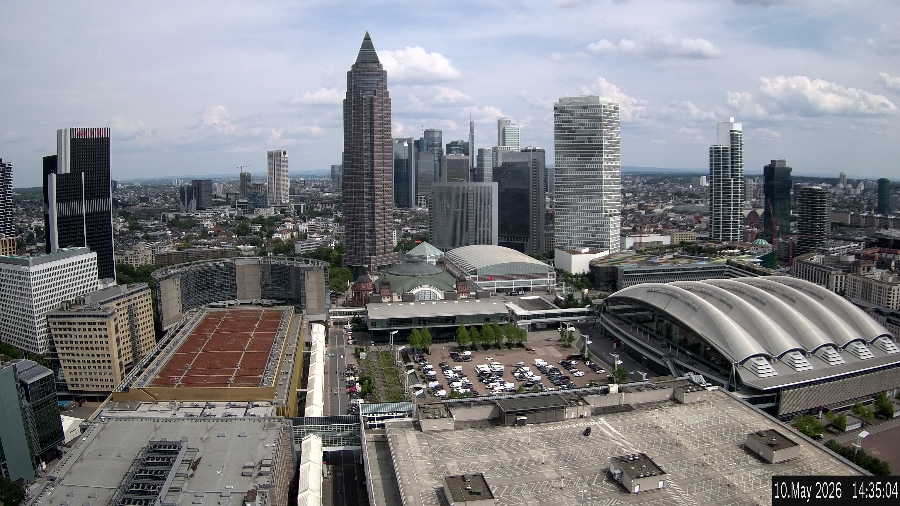 Archiv Foto Webcam Blick von Frankfurter Messe auf die Skyline
