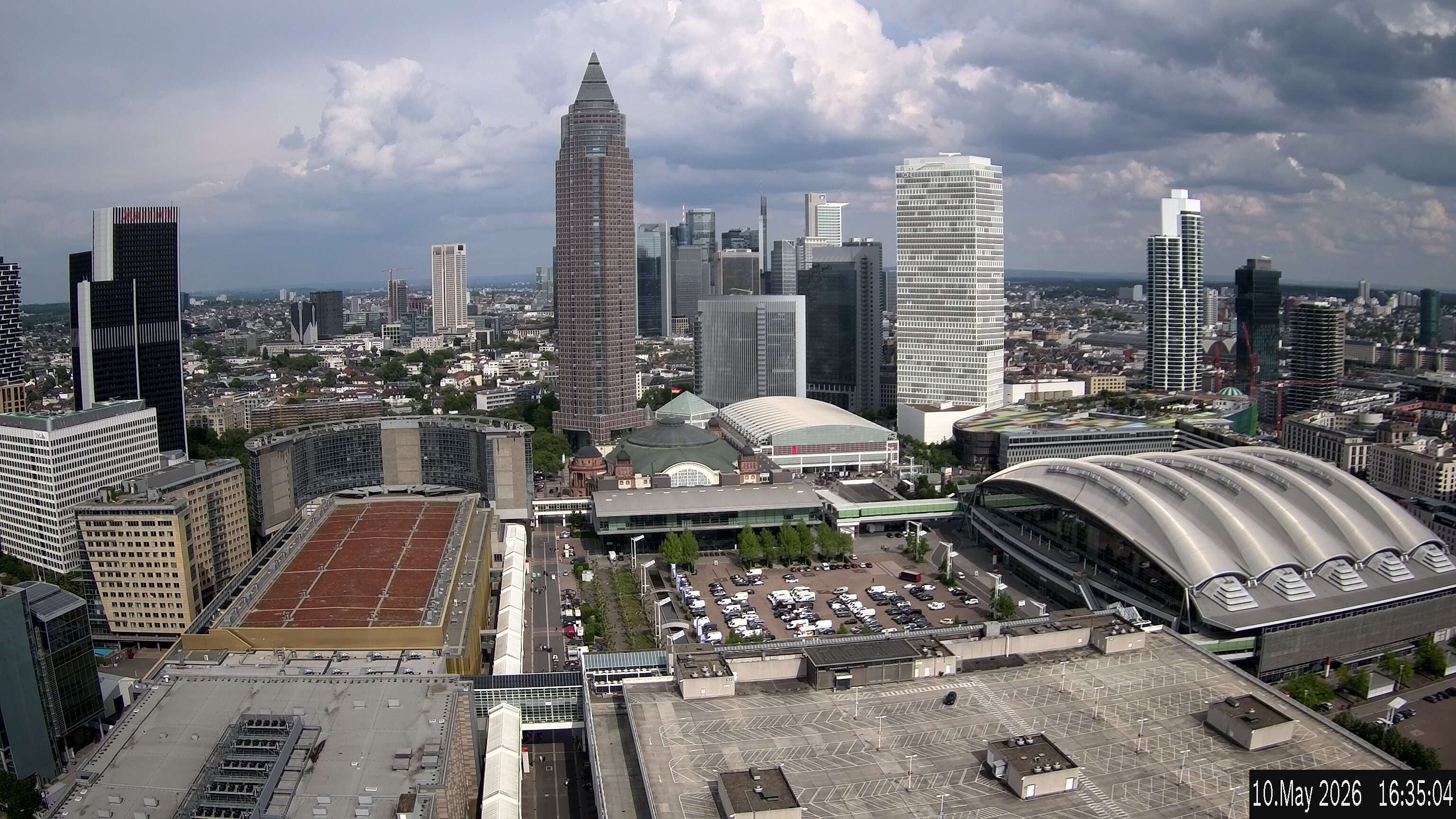 Archiv Foto Webcam Blick von Frankfurter Messe auf die Skyline