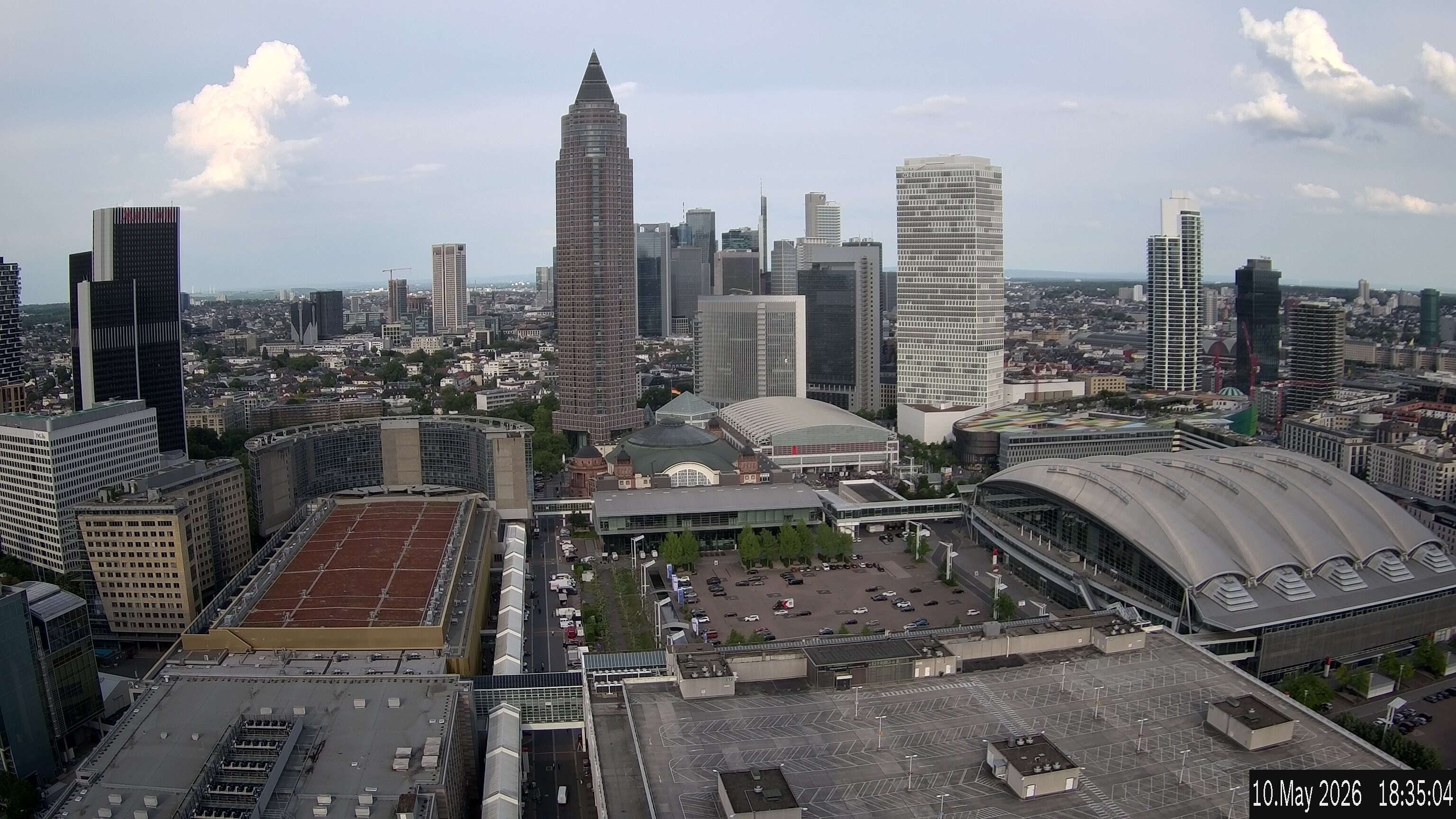 Archiv Foto Webcam Blick von Frankfurter Messe auf die Skyline