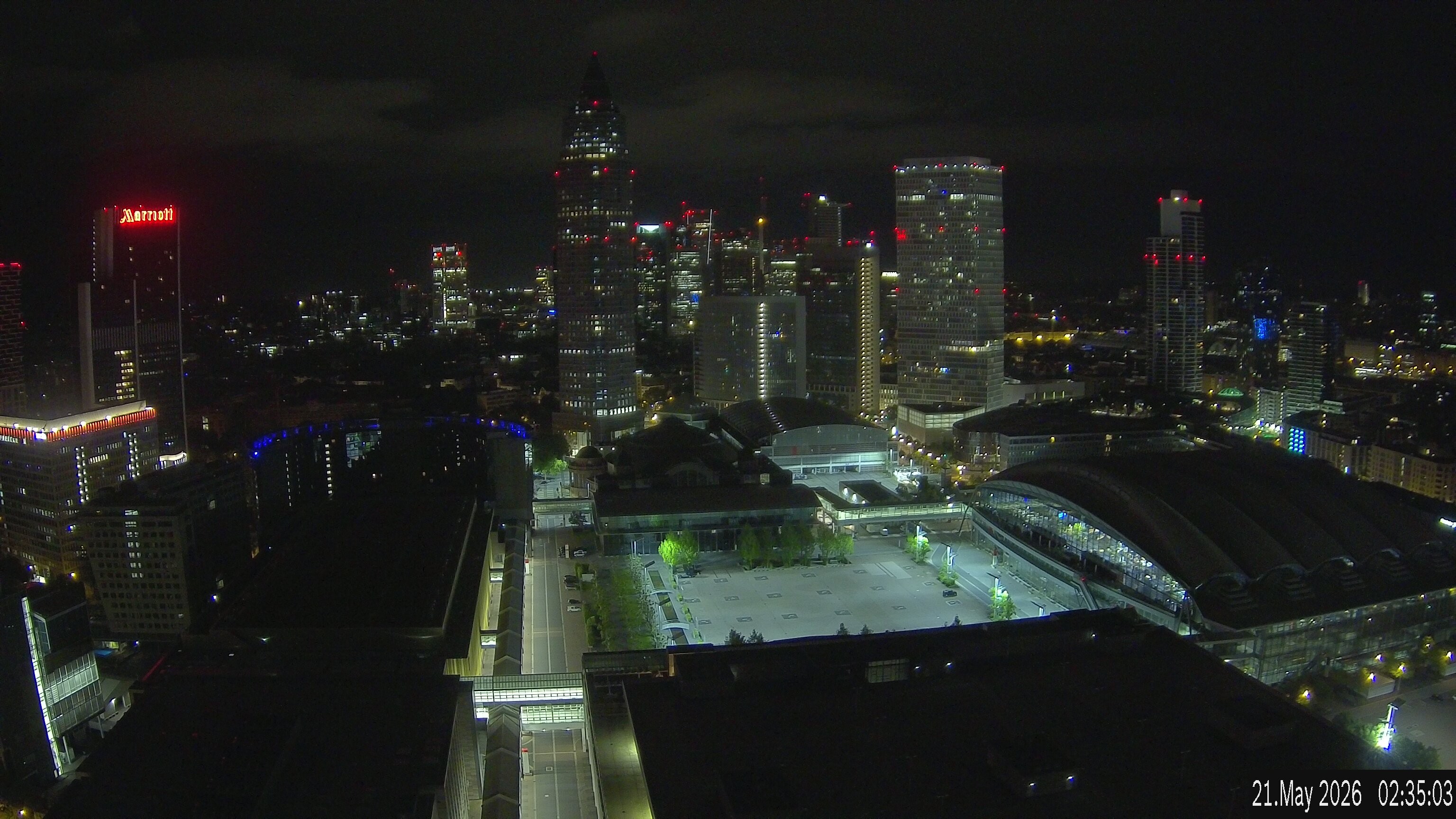 Archiv Foto Webcam Blick von Frankfurter Messe auf die Skyline