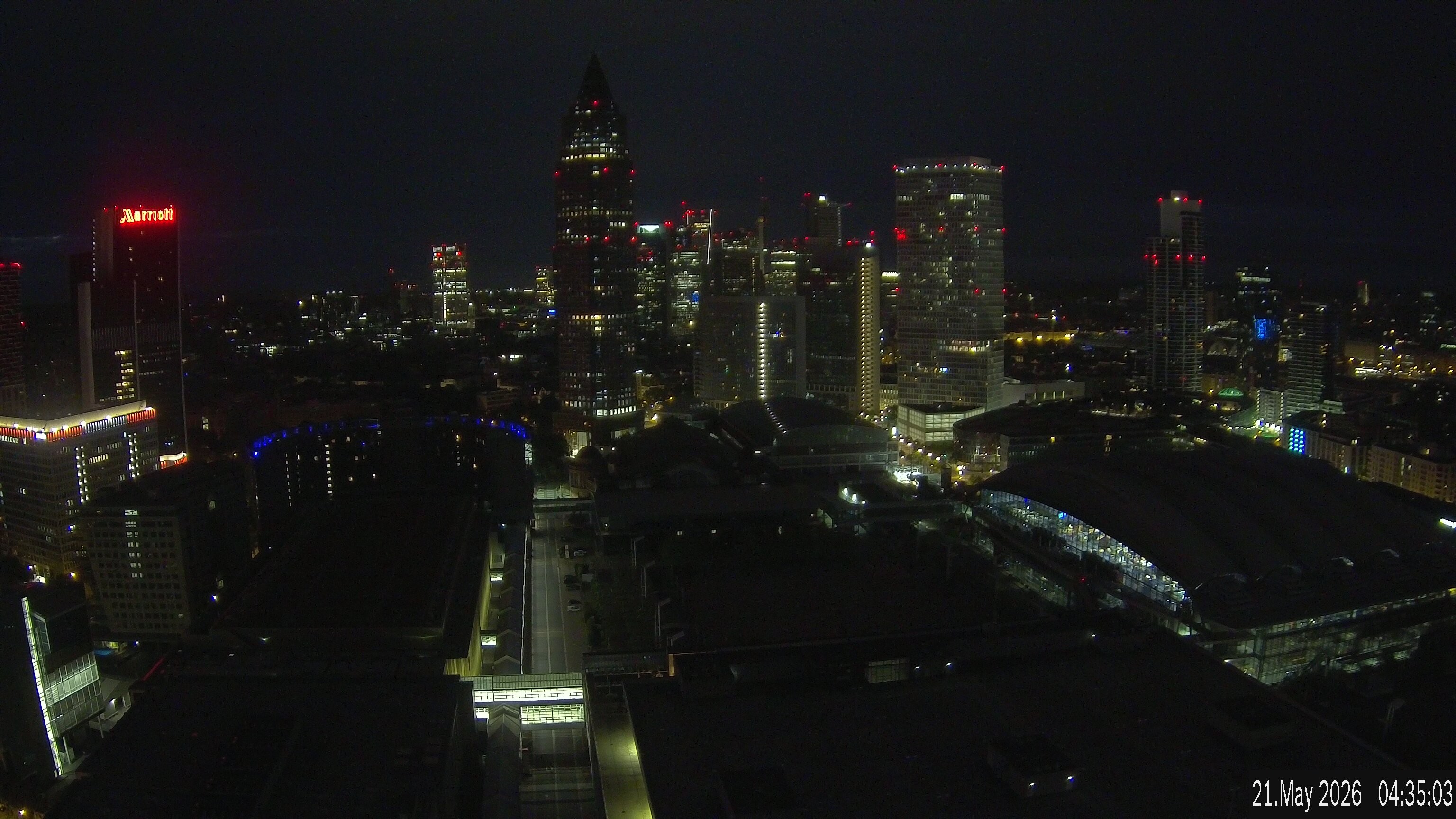Archiv Foto Webcam Blick von Frankfurter Messe auf die Skyline