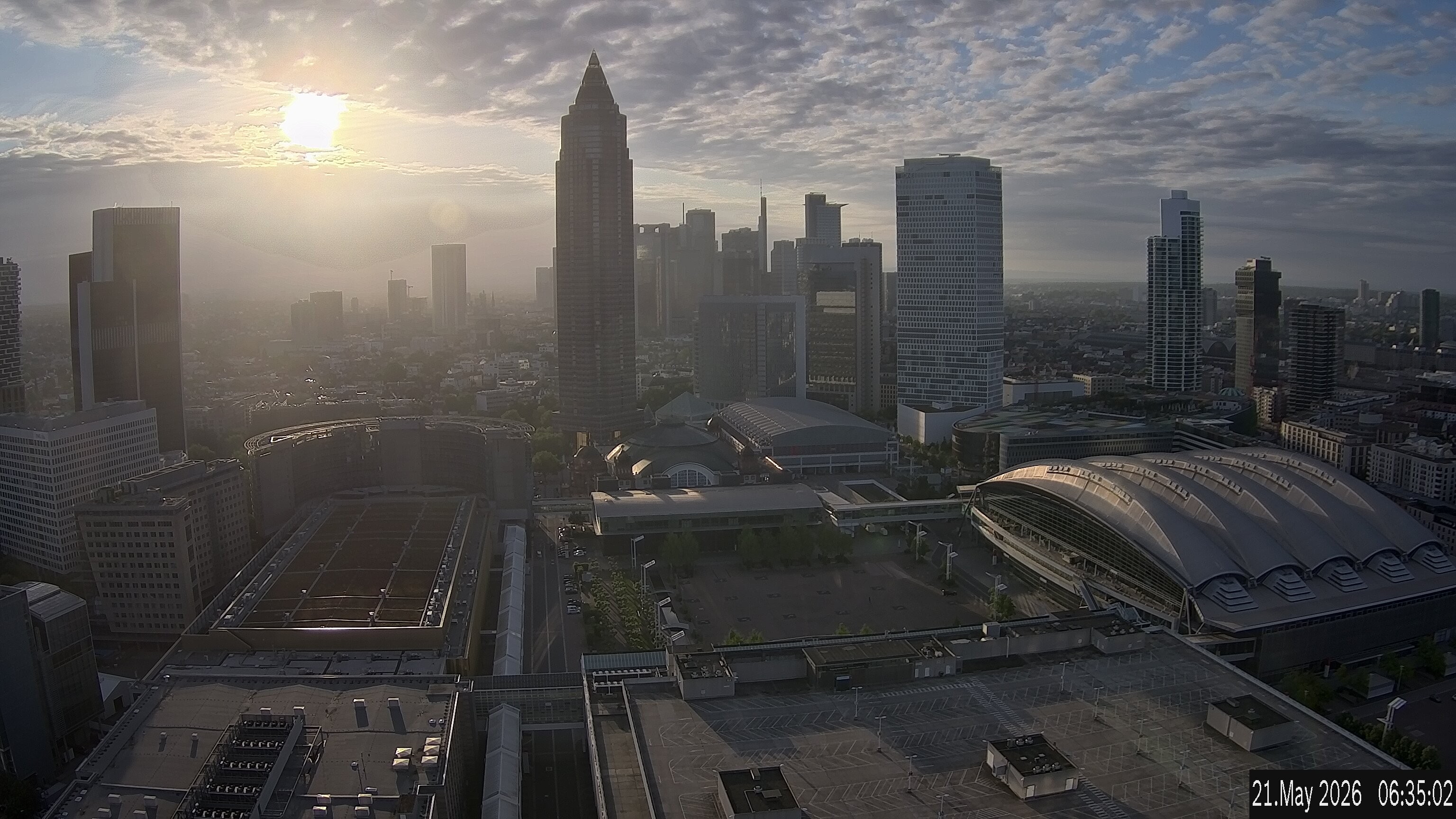 Archiv Foto Webcam Blick von Frankfurter Messe auf die Skyline