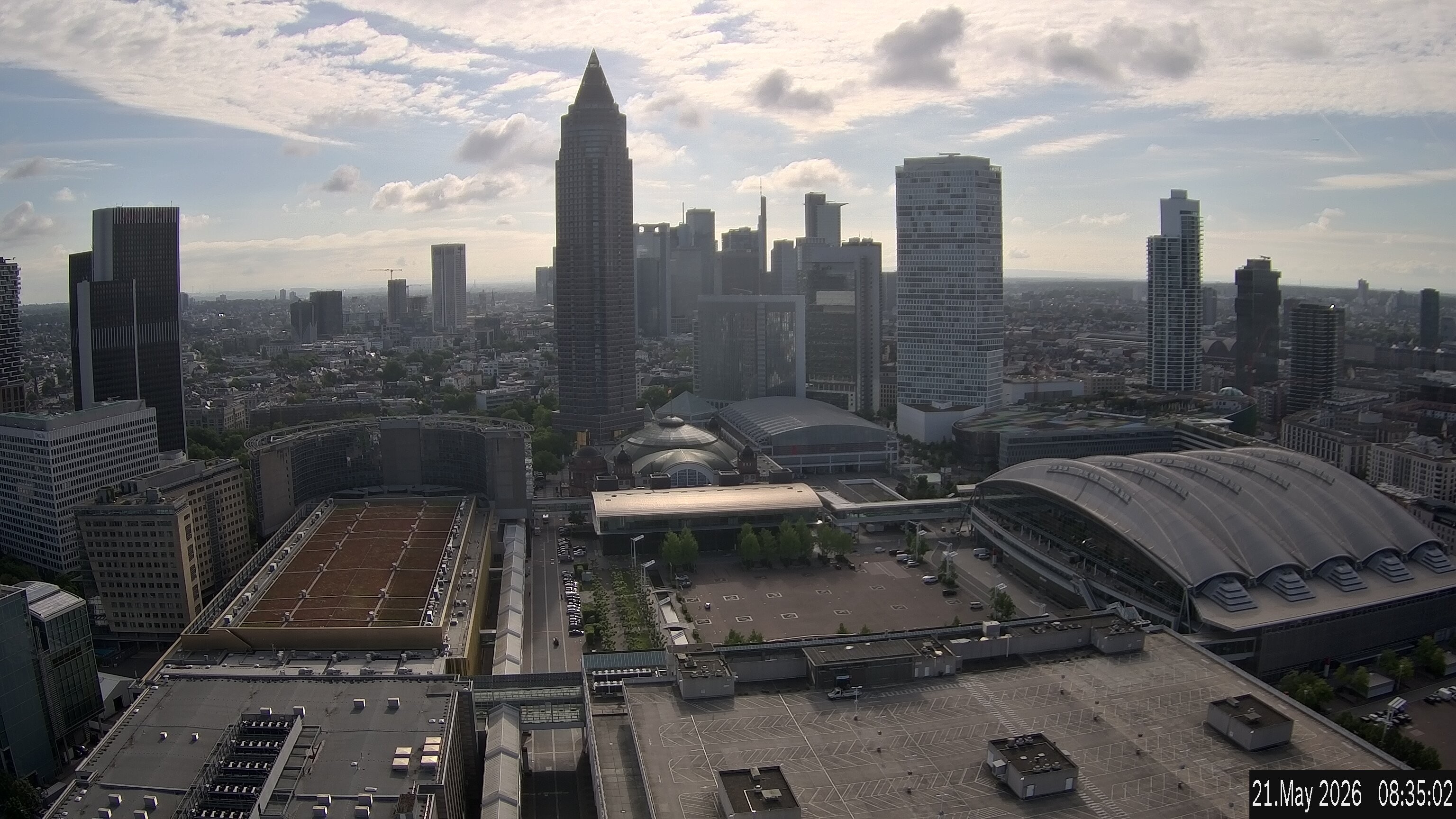 Archiv Foto Webcam Blick von Frankfurter Messe auf die Skyline