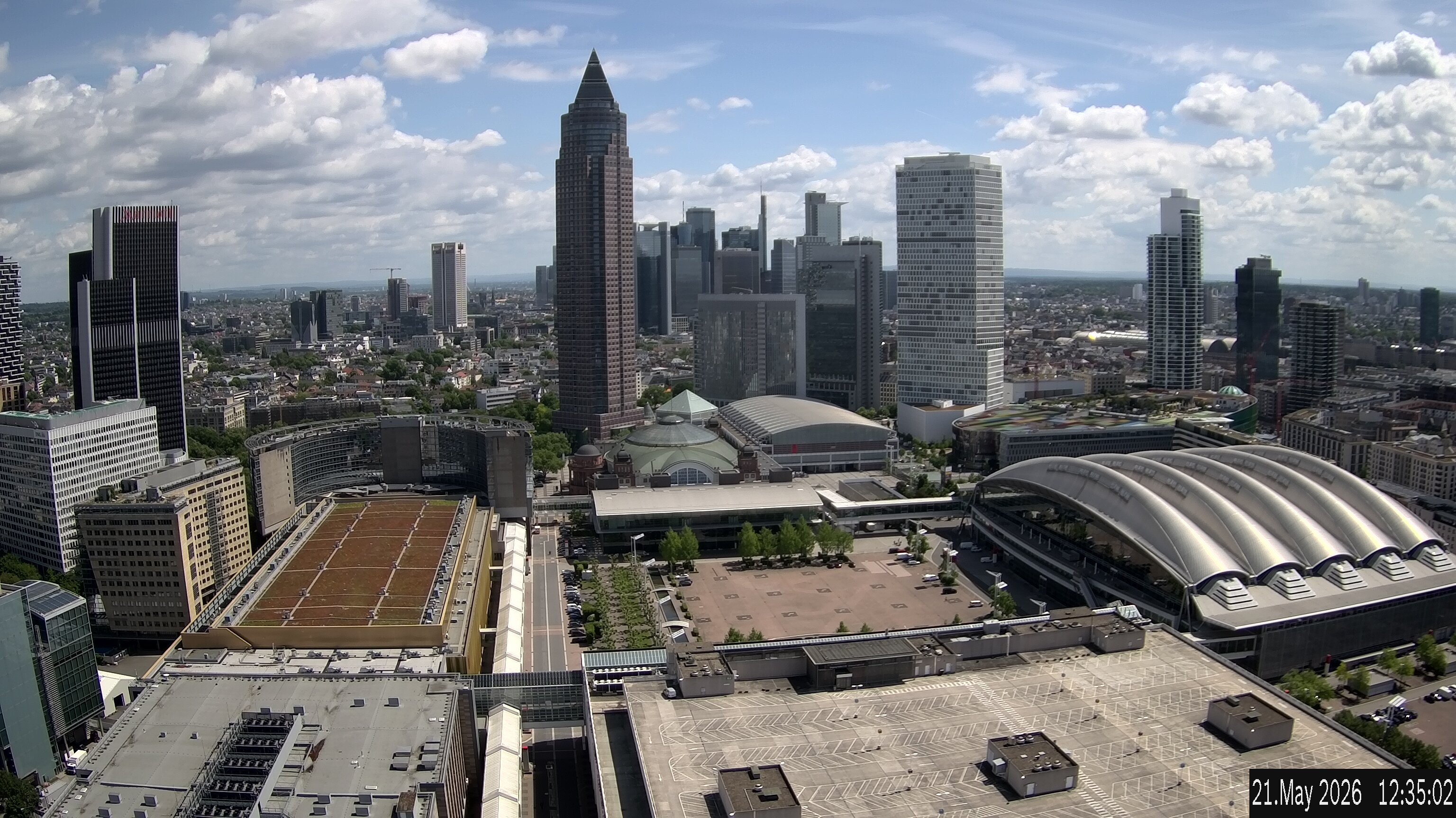 Archiv Foto Webcam Blick von Frankfurter Messe auf die Skyline