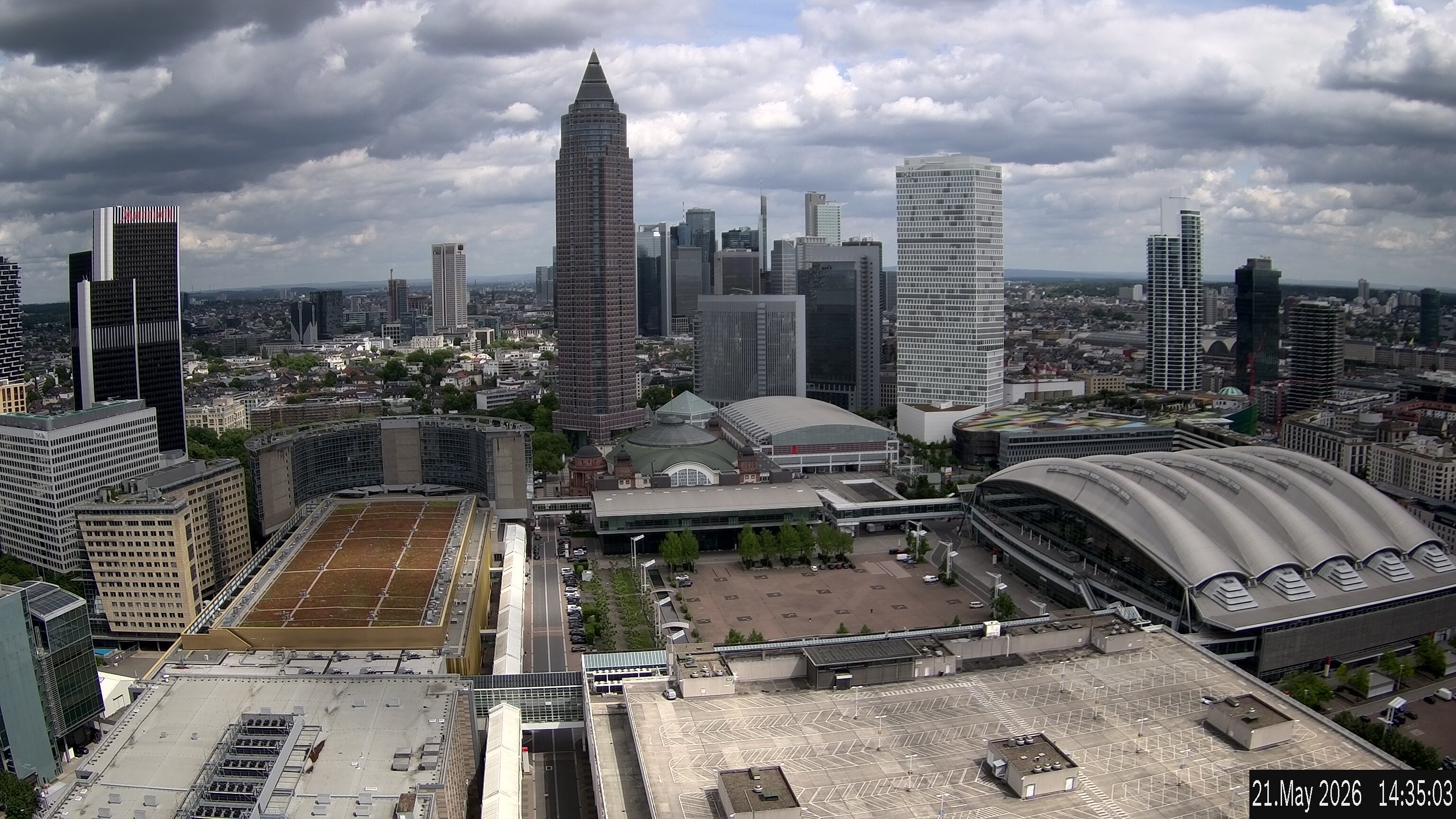 Archiv Foto Webcam Blick von Frankfurter Messe auf die Skyline