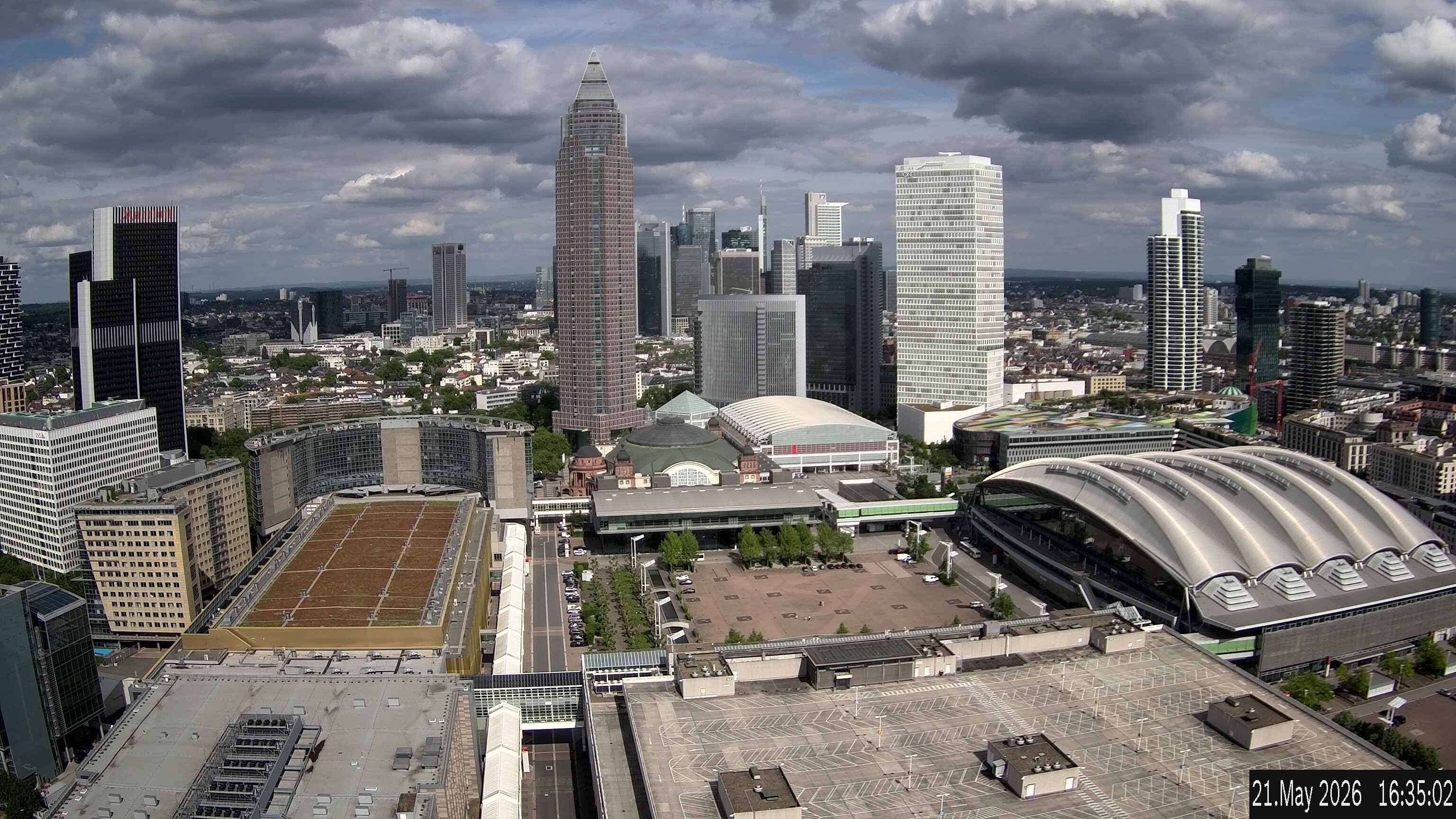 Archiv Foto Webcam Blick von Frankfurter Messe auf die Skyline